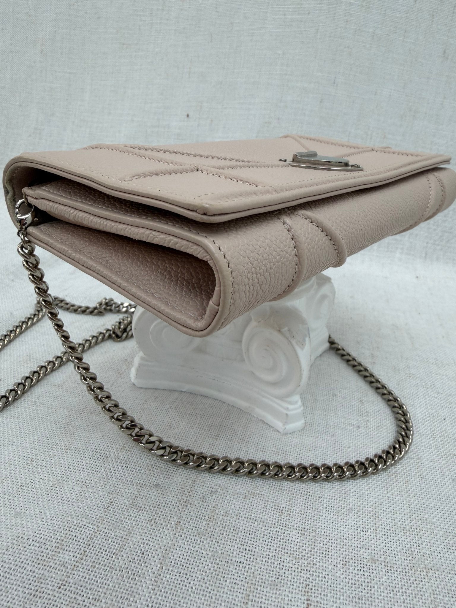Christian Dior Dusty Rose Diorama Wallet on a Chain