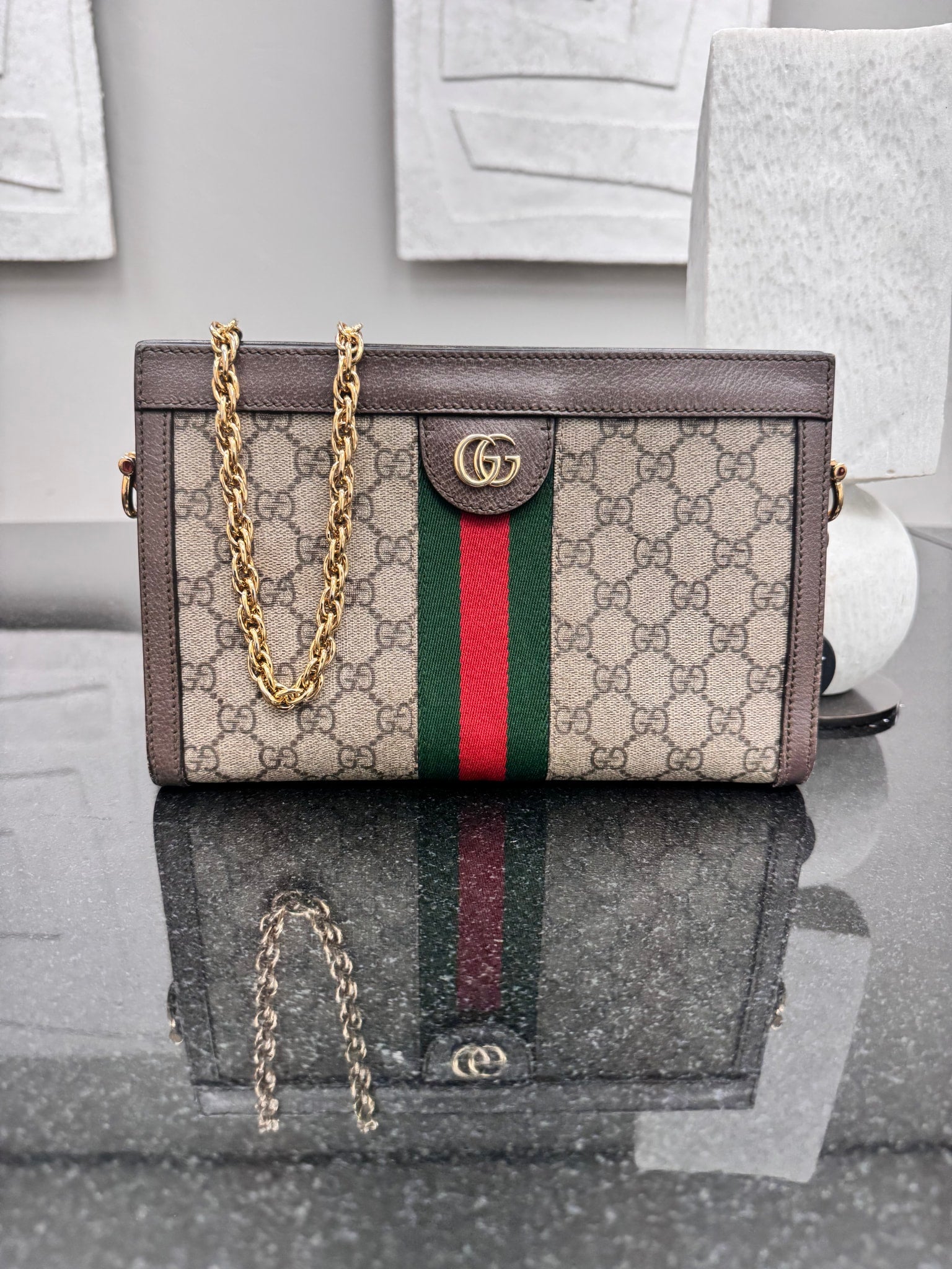 Gucci GG Supreme Ophidia Small Chain Shoulder Bag