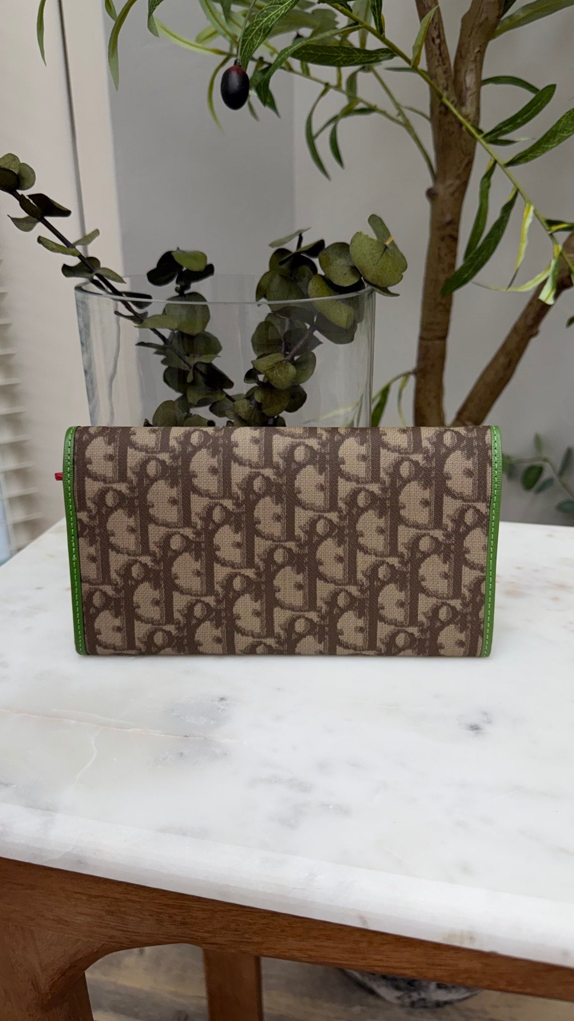 Christian Dior Beige Trotter Coated Canvas Rasta Long Wallet