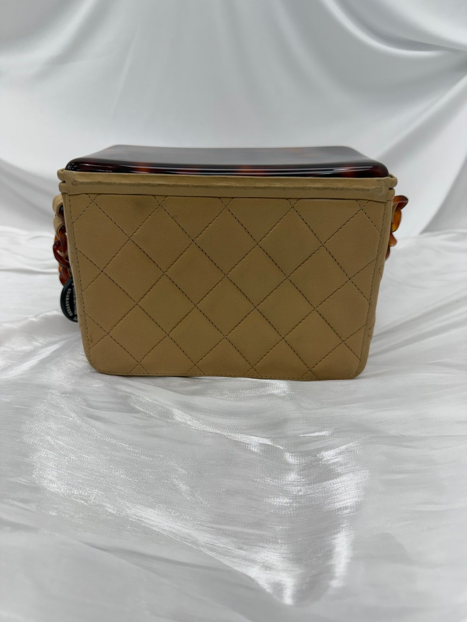 Chanel Vintage Beige Lambskin & Tortoiseshell Vanity Bag