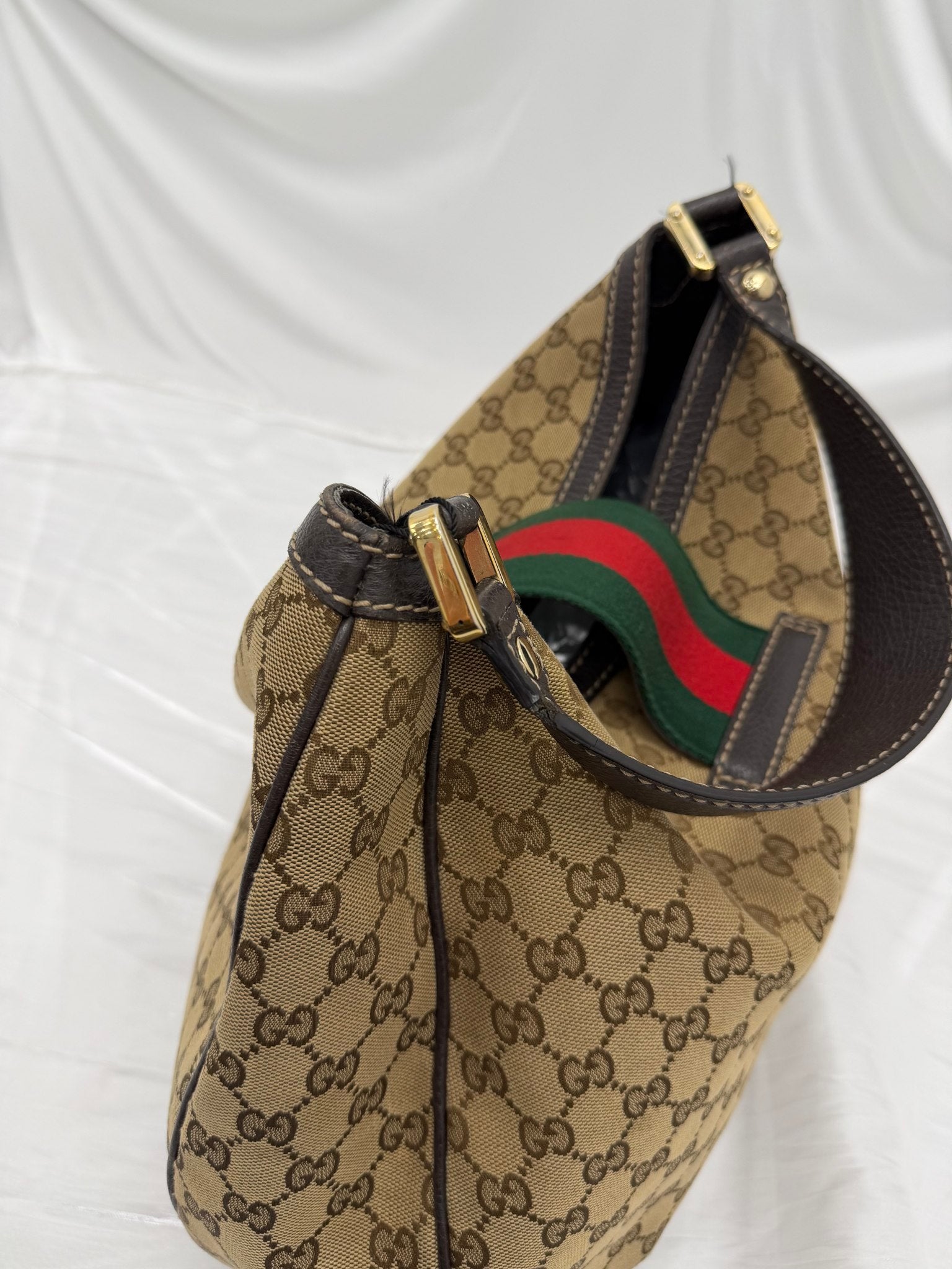 Gucci GG Canvas Sherry Line Hobo Tote