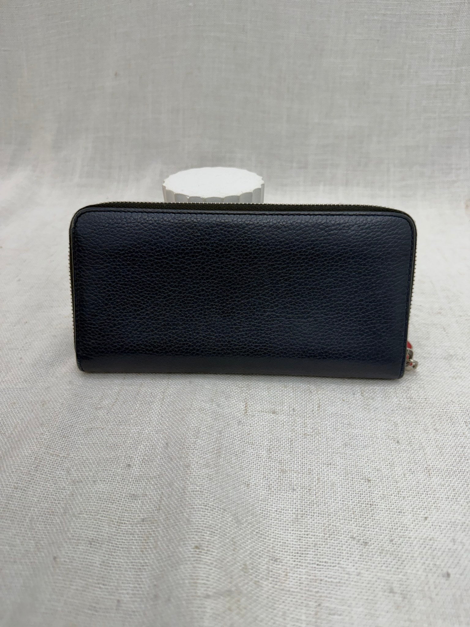 Christian Louboutin Blue Leather Heart Zippy Wallet