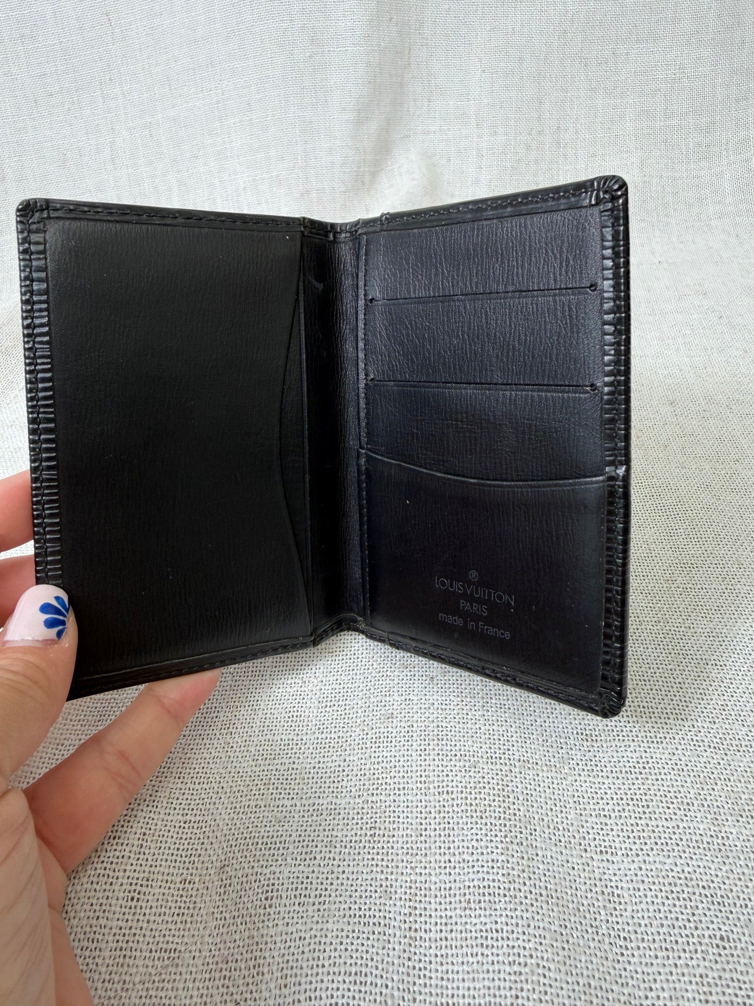 Louis Vuitton Black Epi Leather Card Case