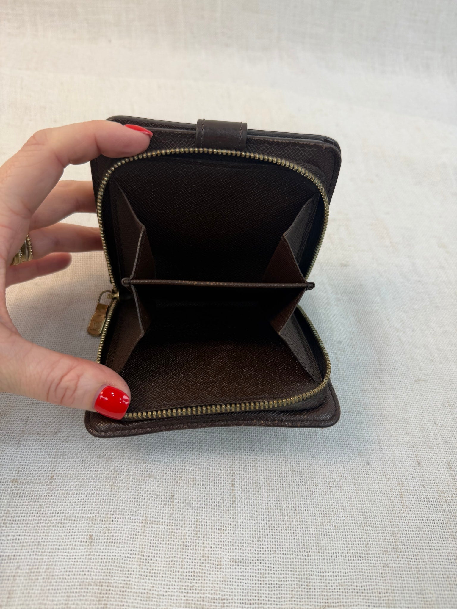 Louis Vuitton Damier Ebene Zip Compact Wallet