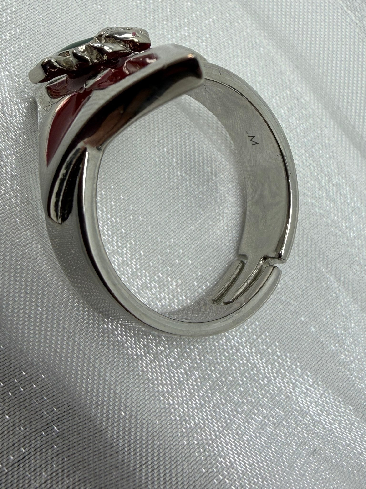 Louis Vuitton Red & Green Enamel Fairy Tale Ring Size 7.75