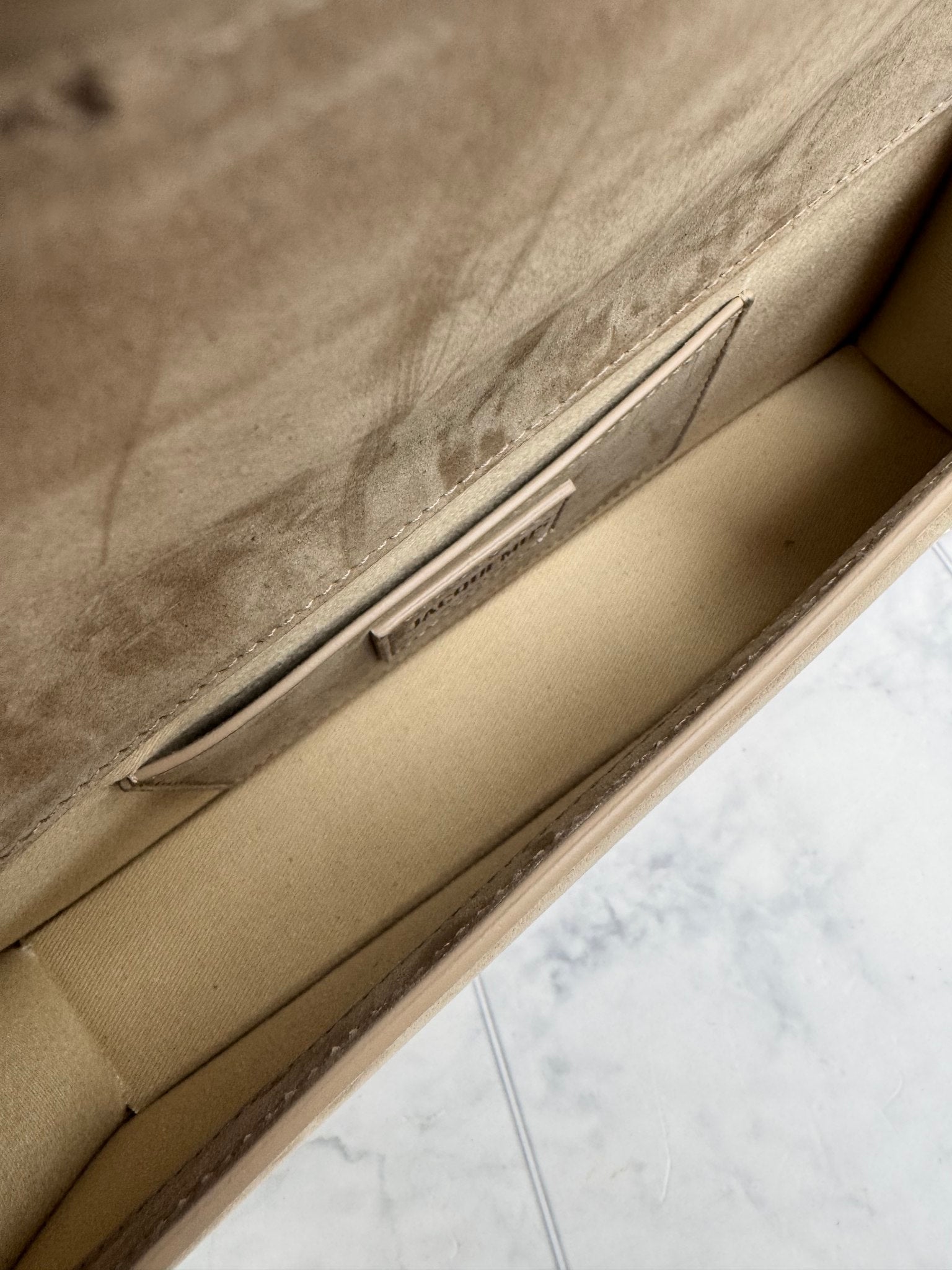 BRAND NEW - Jacquemus Beige Suede Leather Le Bambino Long Handbag