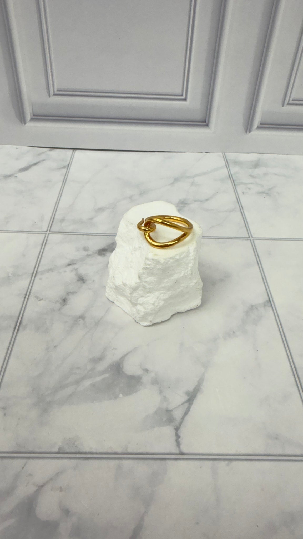 Hermes Gold Tone Scarf Ring