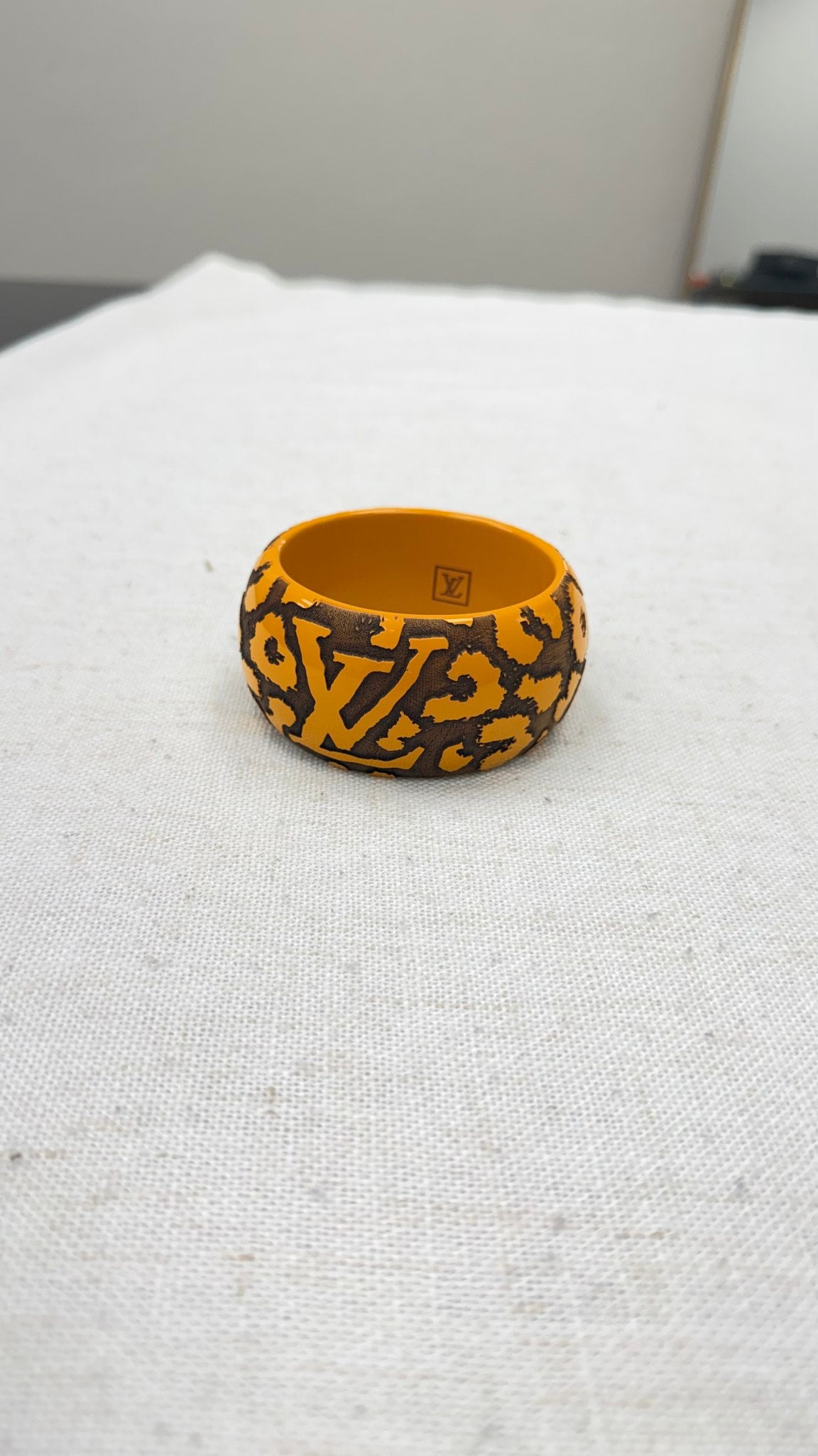 Louis Vuitton Yellow And Brown Leopard Pattern Bangle