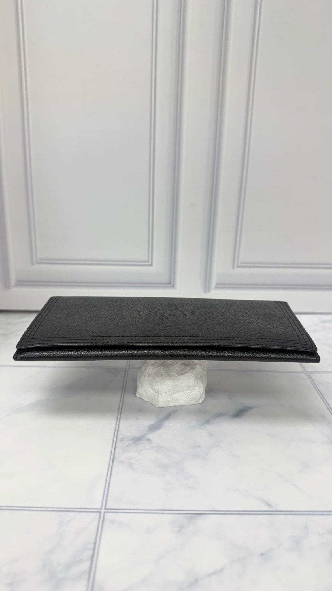 Saint Laurent YSL Black Grained Leather Wallet