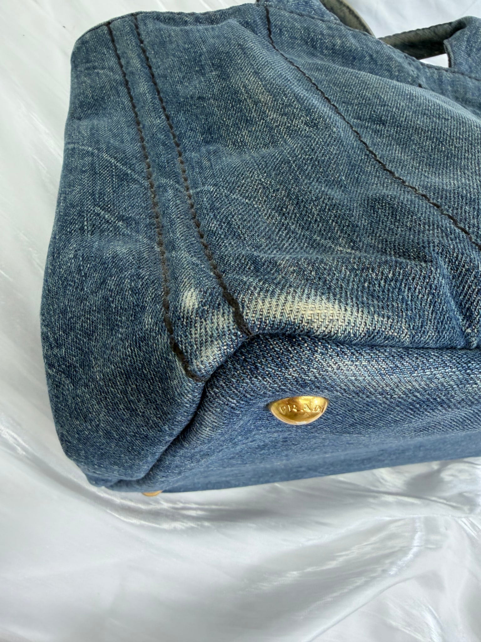 Prada Denim Canvas Medium Canapa Bag