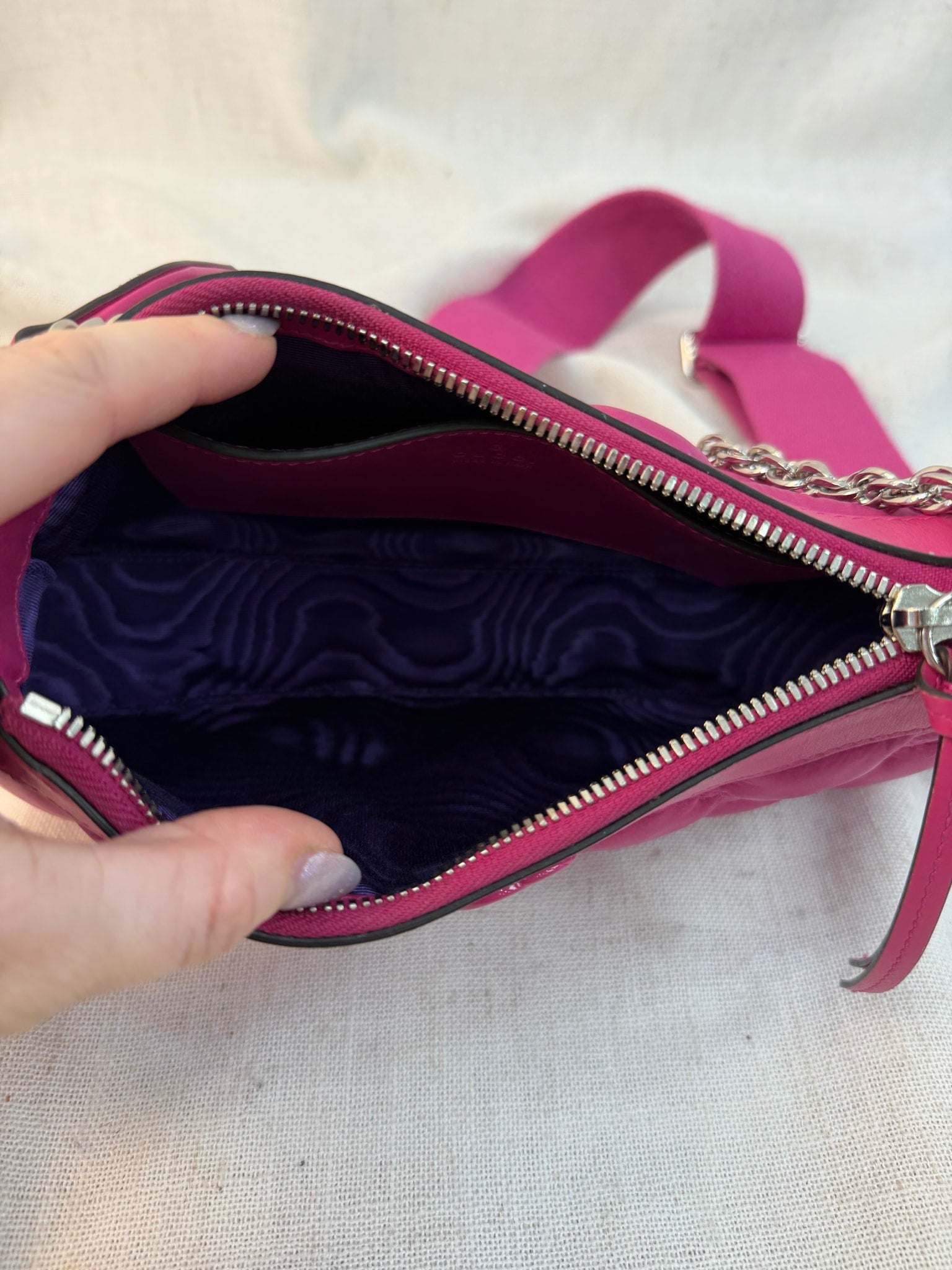 Gucci Pink Nylon GG Matelasse Quilted Shoulder Bag