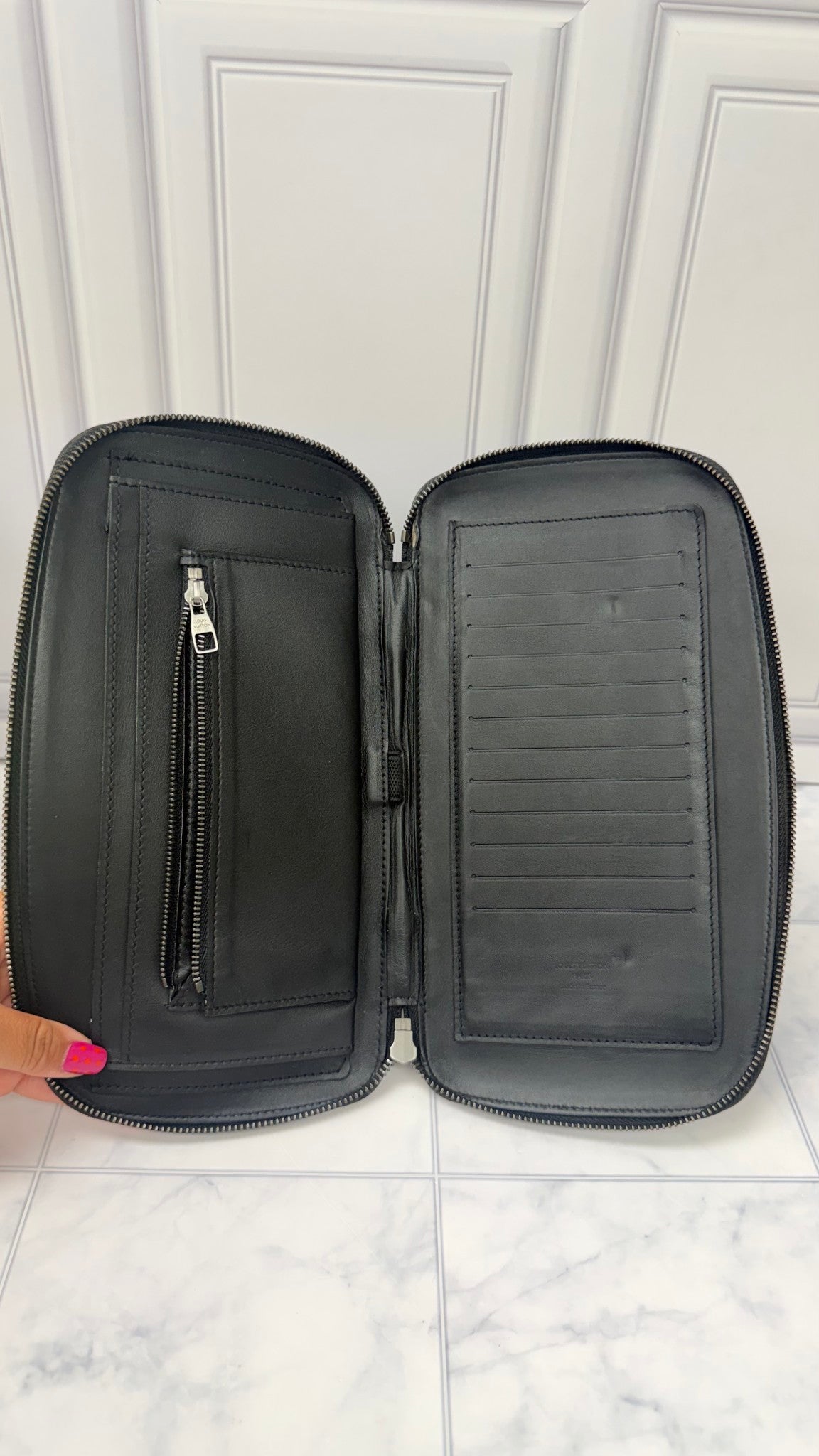 Louis Vuitton Black Damier Infini Embossed Leather Organizer Zippy Wallet