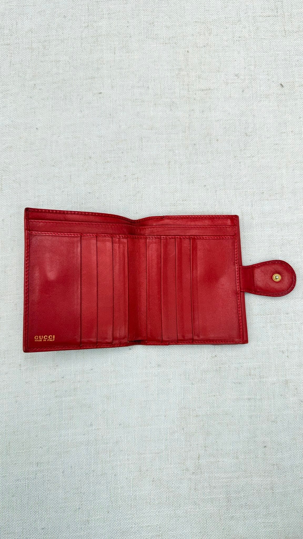 Gucci Red Leather Bifold Wallet