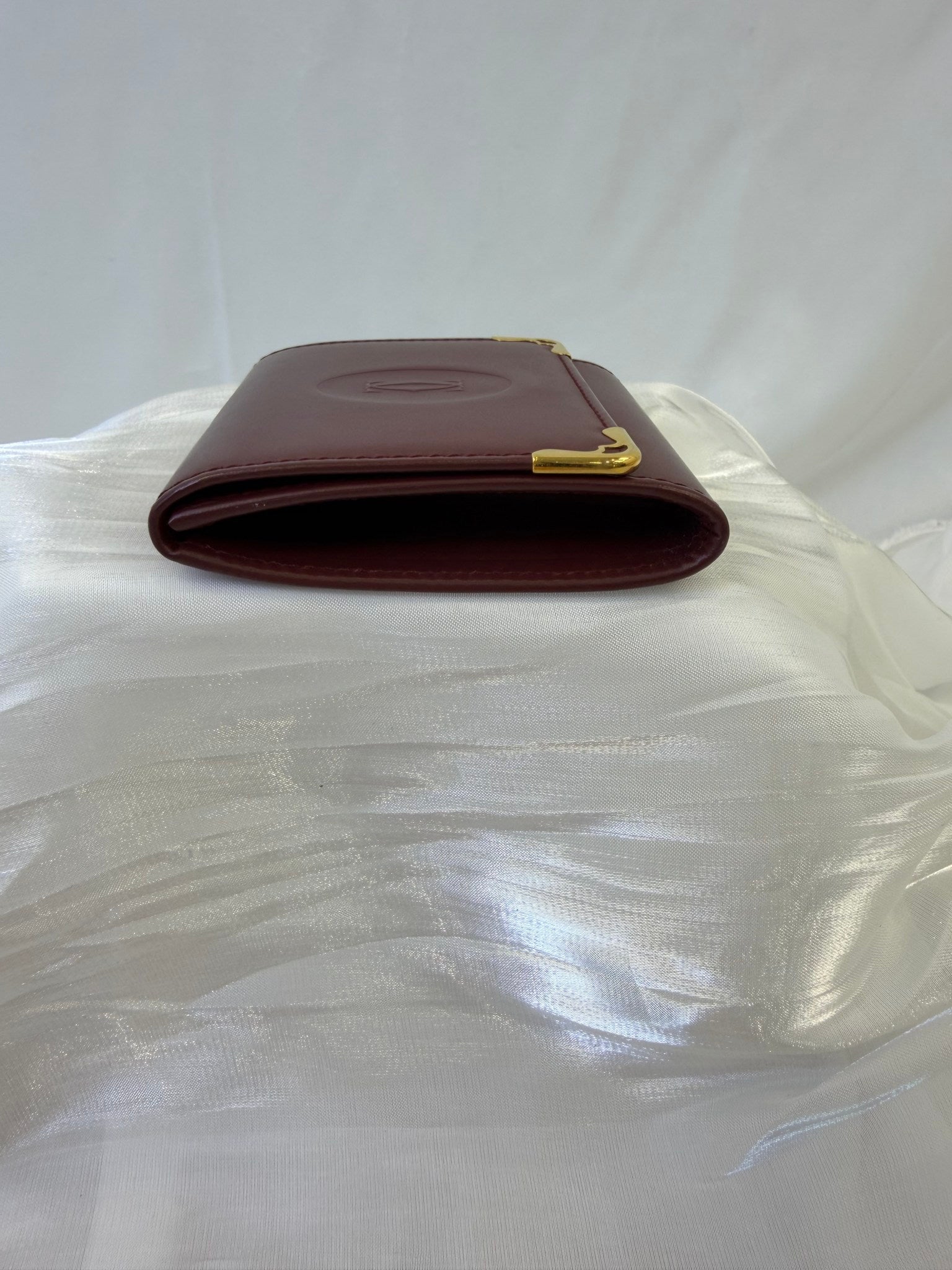 Cartier Bordeaux Leather Must Line Coin Case
