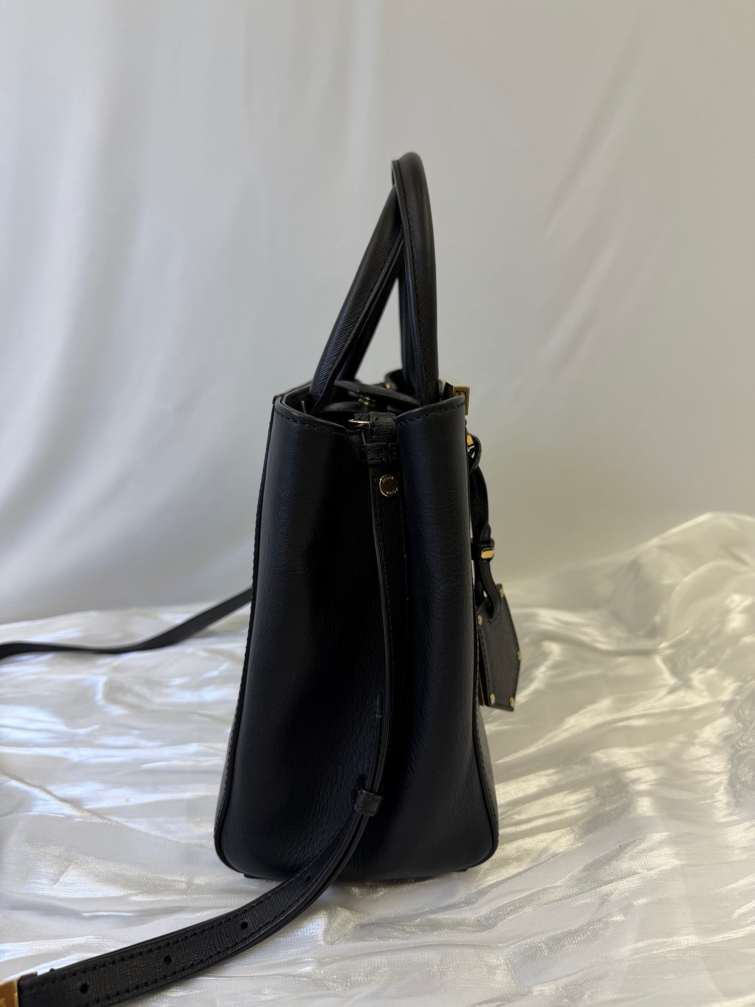 Fendi Black Leather 2 Jours Petite Bag