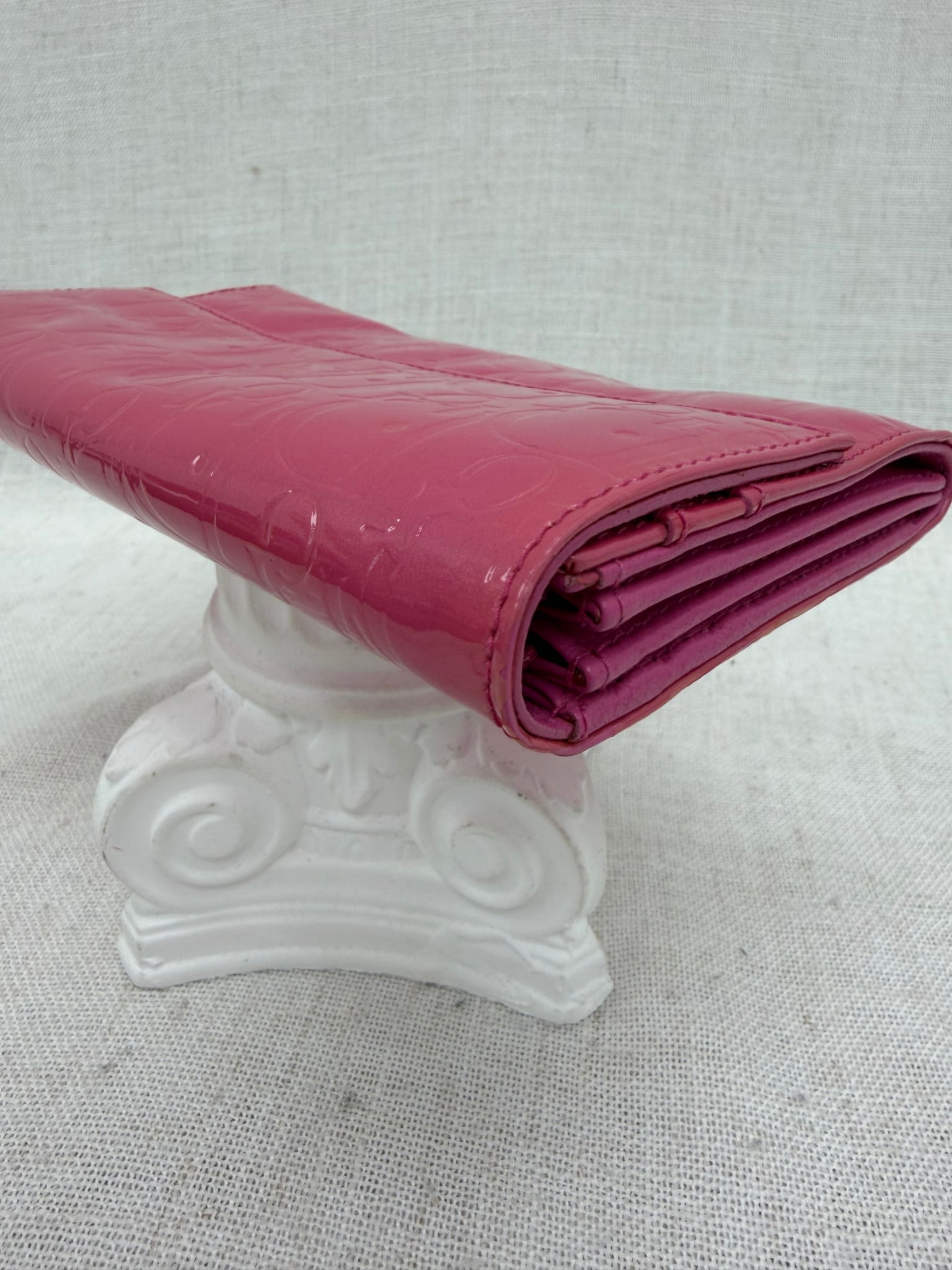 Christian Dior Pink Patent Leather Long Wallet