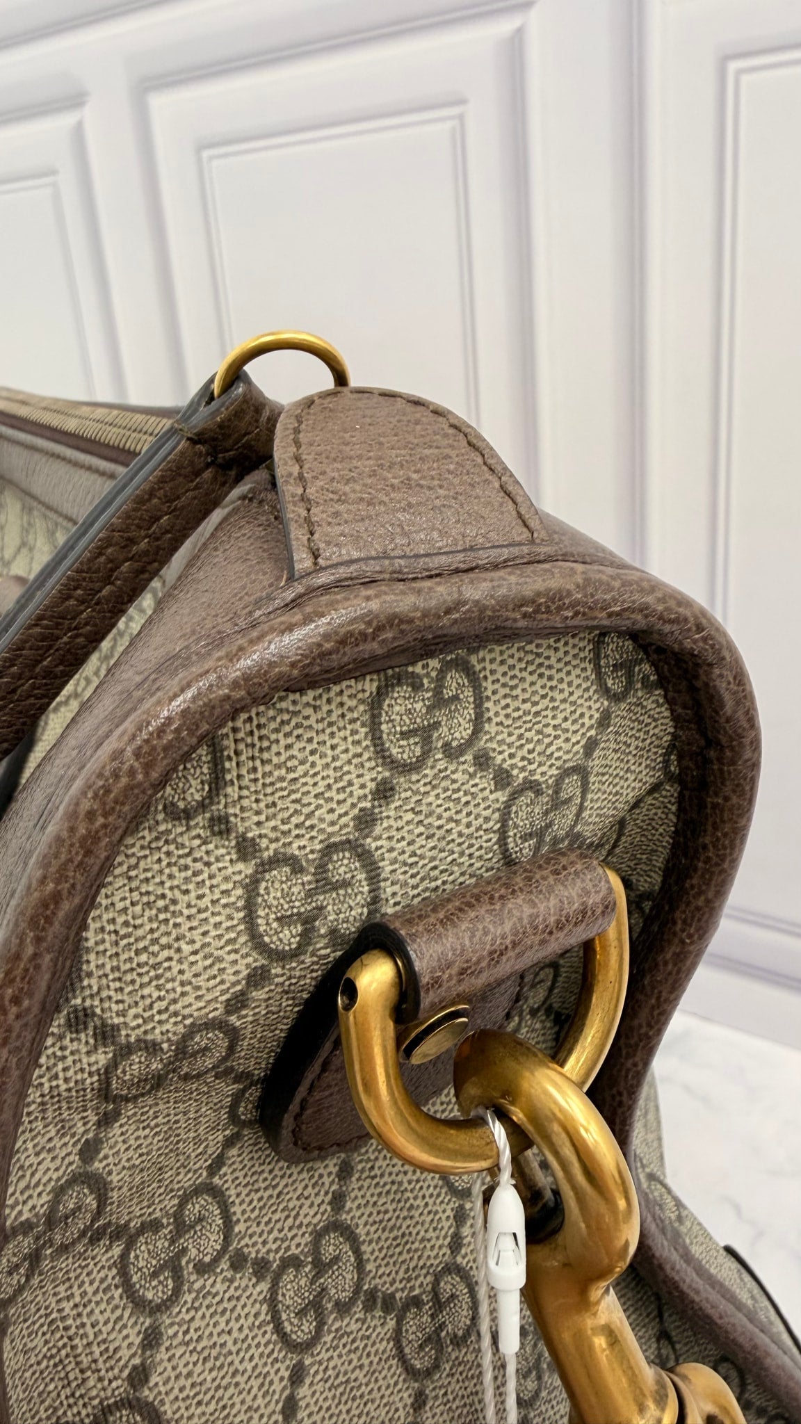 Gucci Supreme Coated Canvas Neo GG Web Duffle Bag
