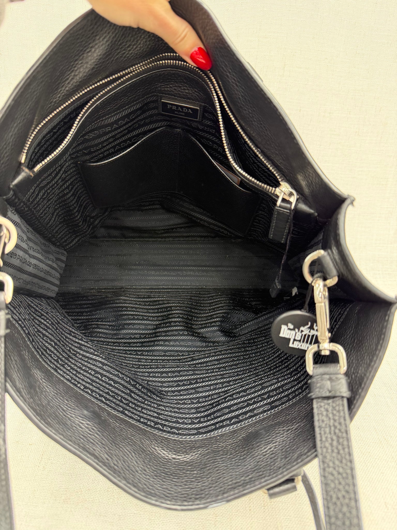 Prada Black Leather 2way Tote