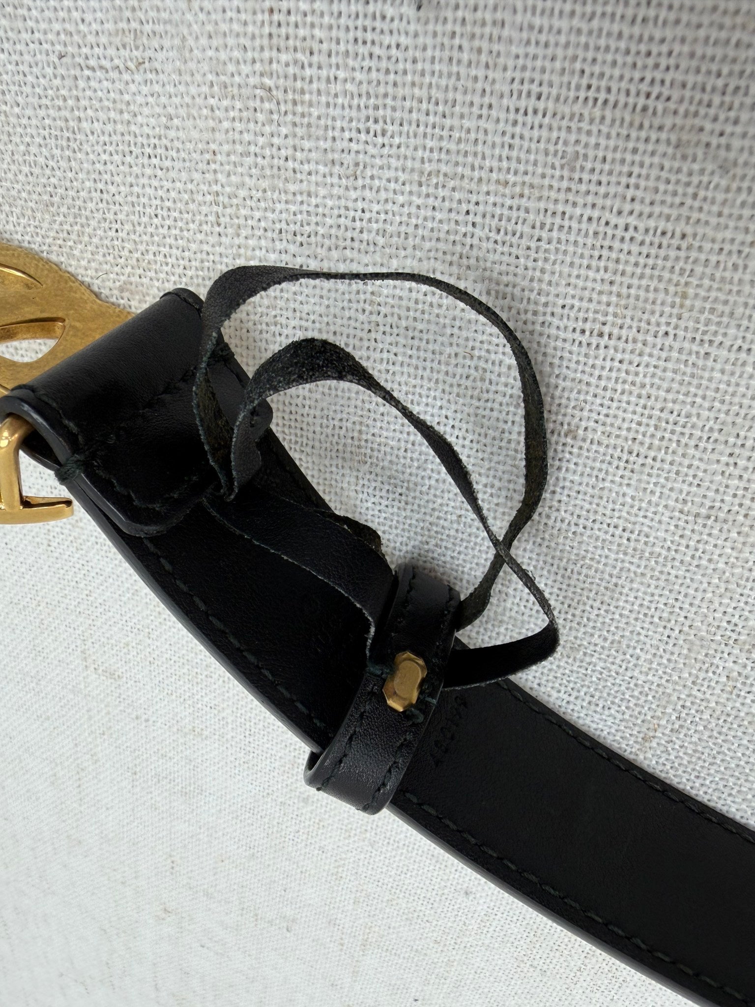 Gucci Black Leather Marmont Belt Size 80/32