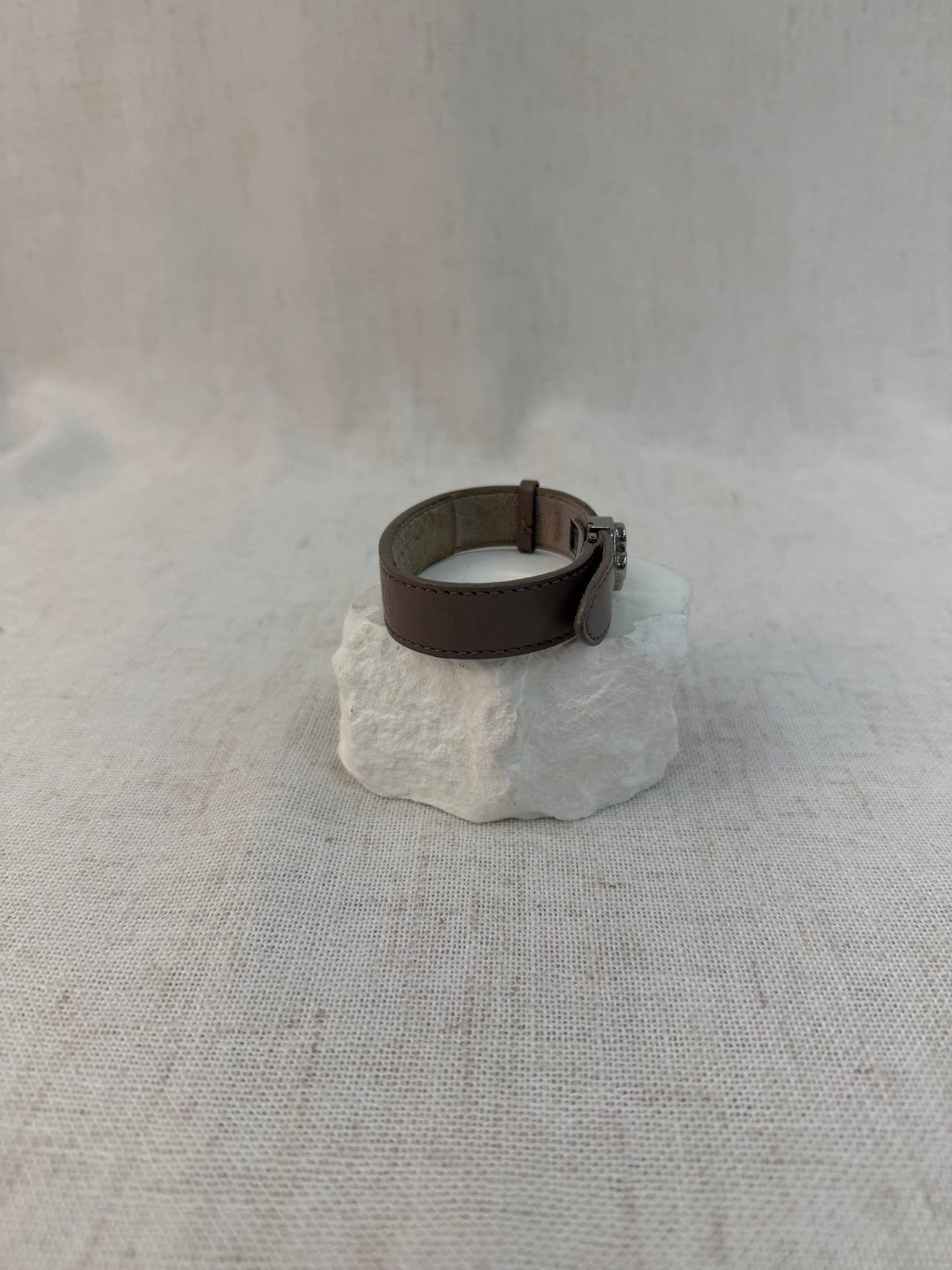 Louis Vuitton Gray Leather Wish Bracelet