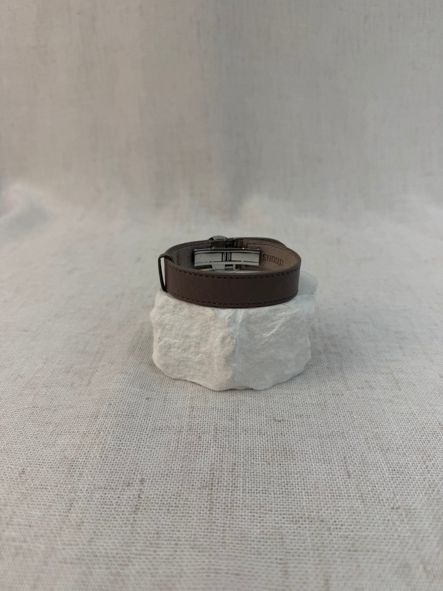 Louis Vuitton Gray Leather Wish Bracelet