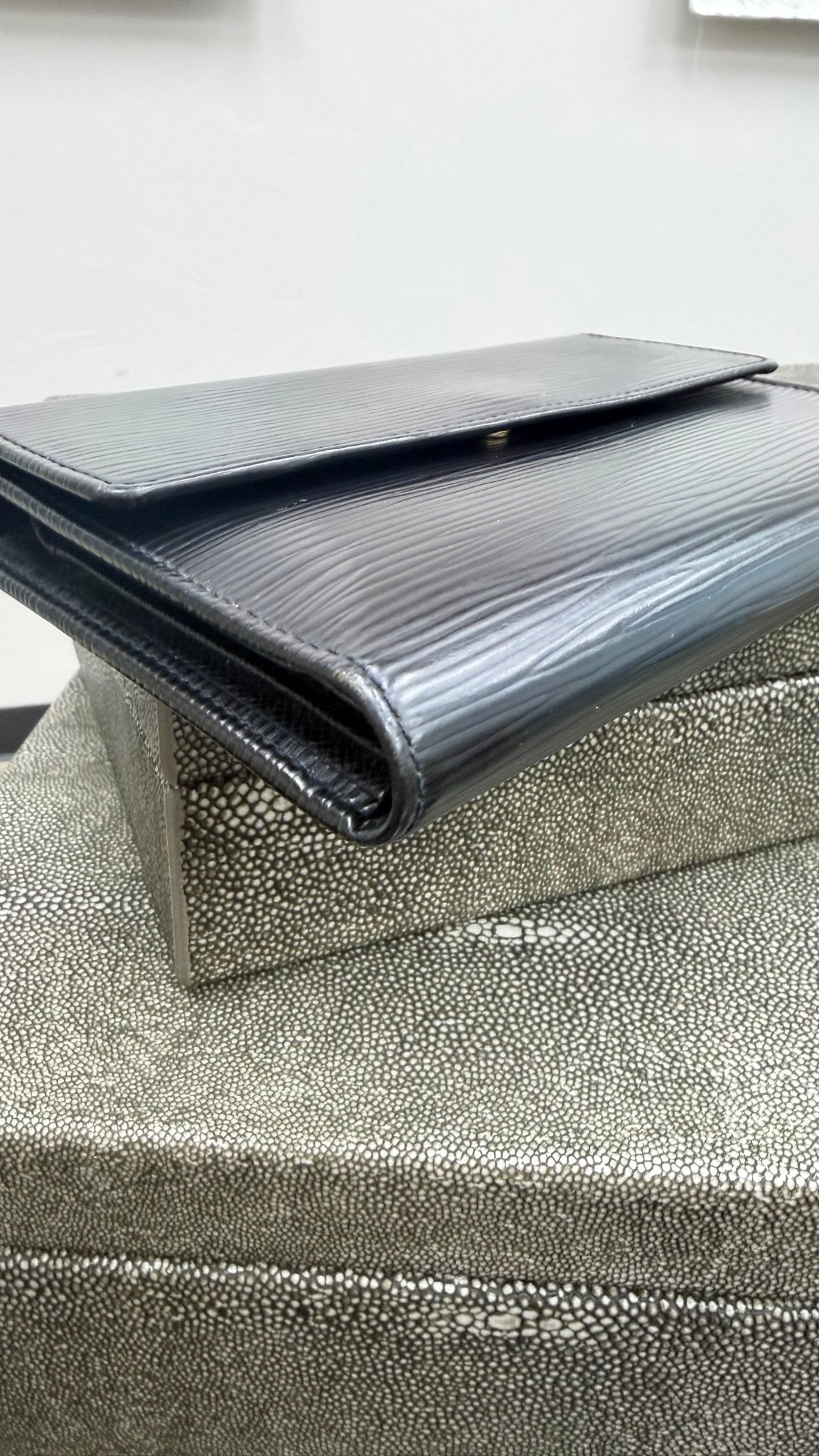 Louis Vuitton Black Epi Porte Tresor Trifold Wallet
