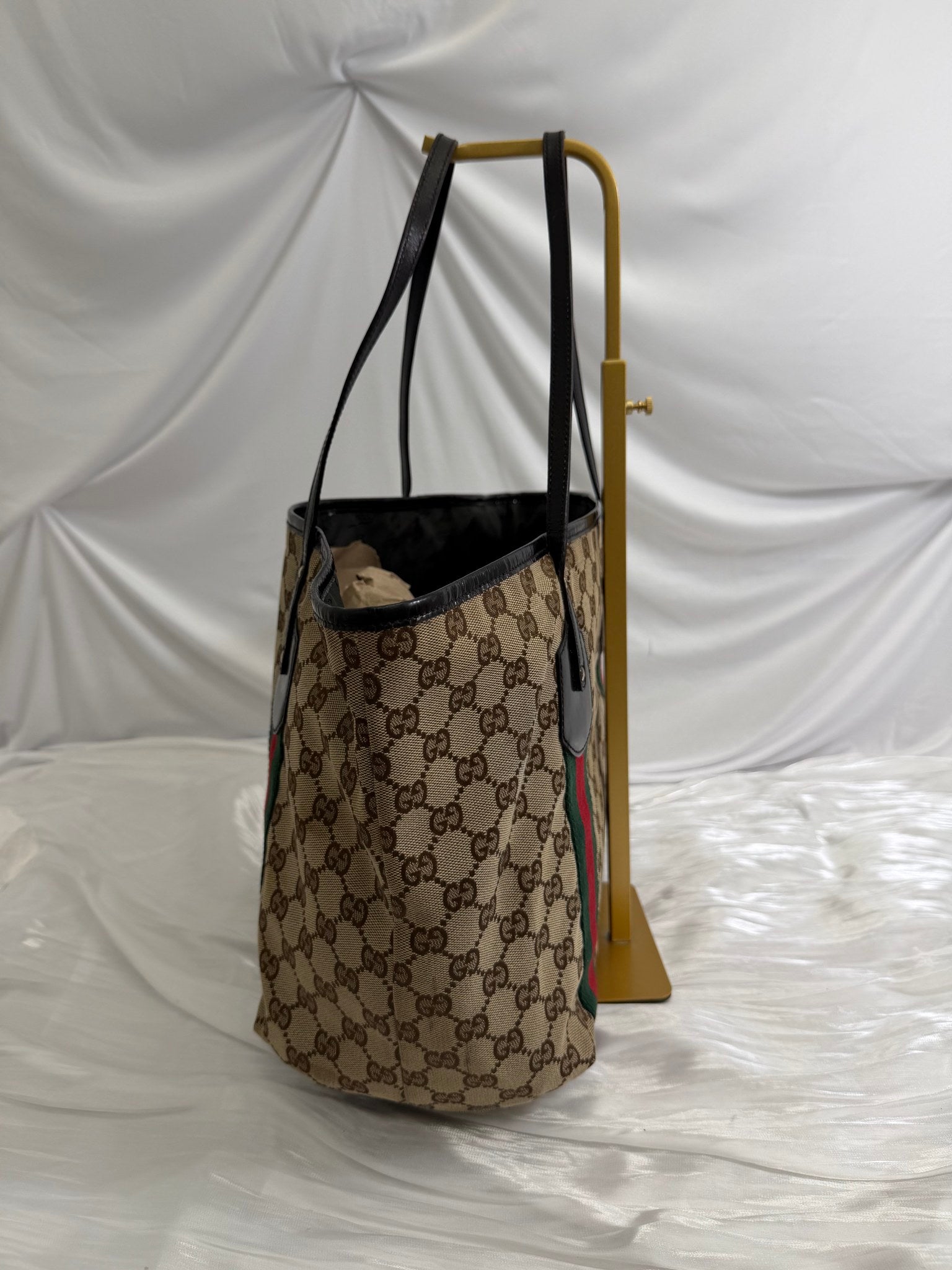 Gucci Brown GG Canvas Web Jolie Tote Bag