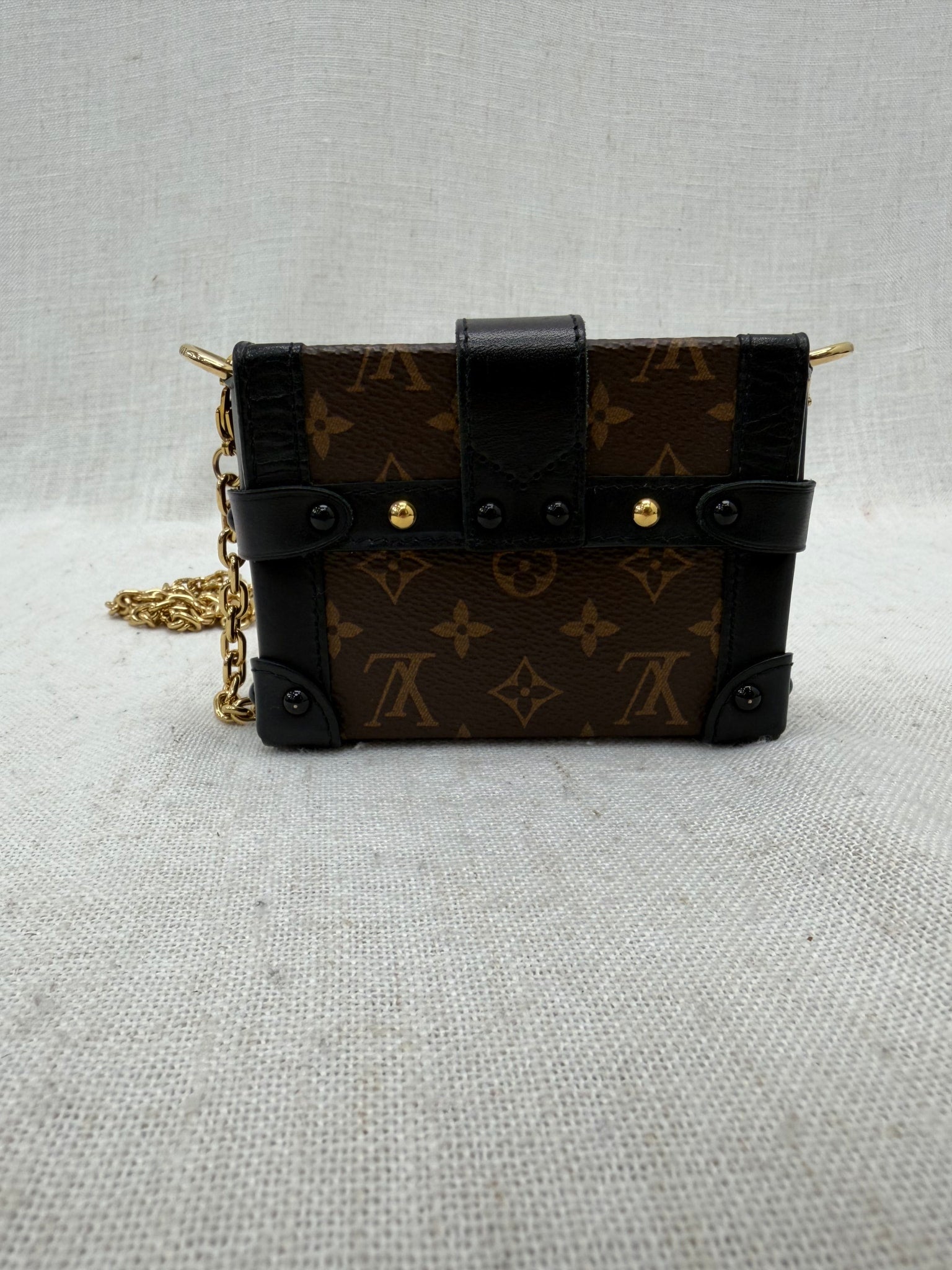 Louis Vuitton Monogram & Black Mini Essential Trunk Chain Bag