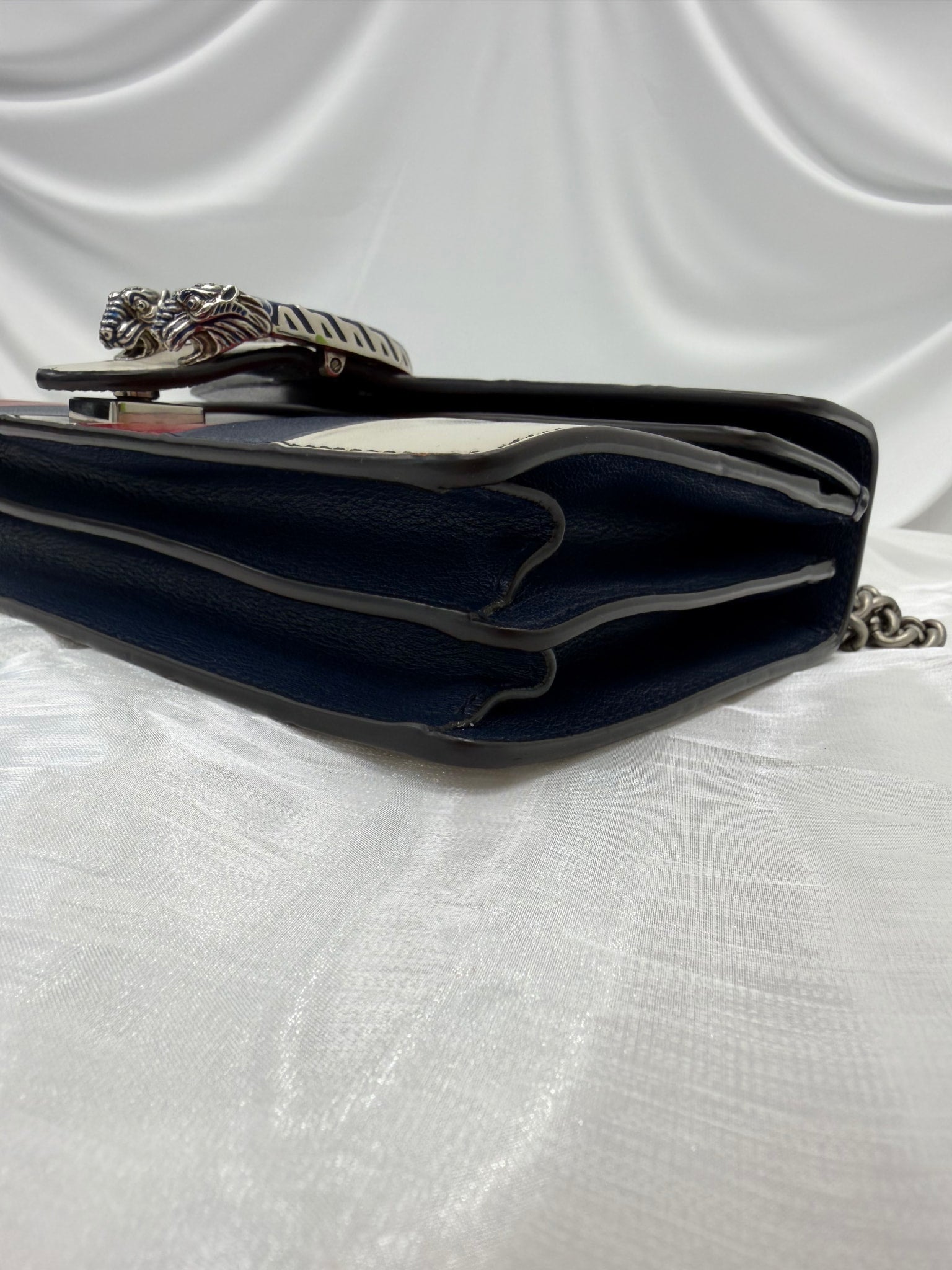 Gucci Red, White Blue Goatskin Limited Edition Small Dionysus Chain Bag