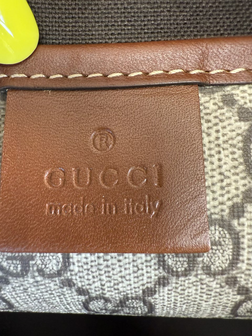 Gucci GG Beige Coated Canvas Web Loop Duffle Bag