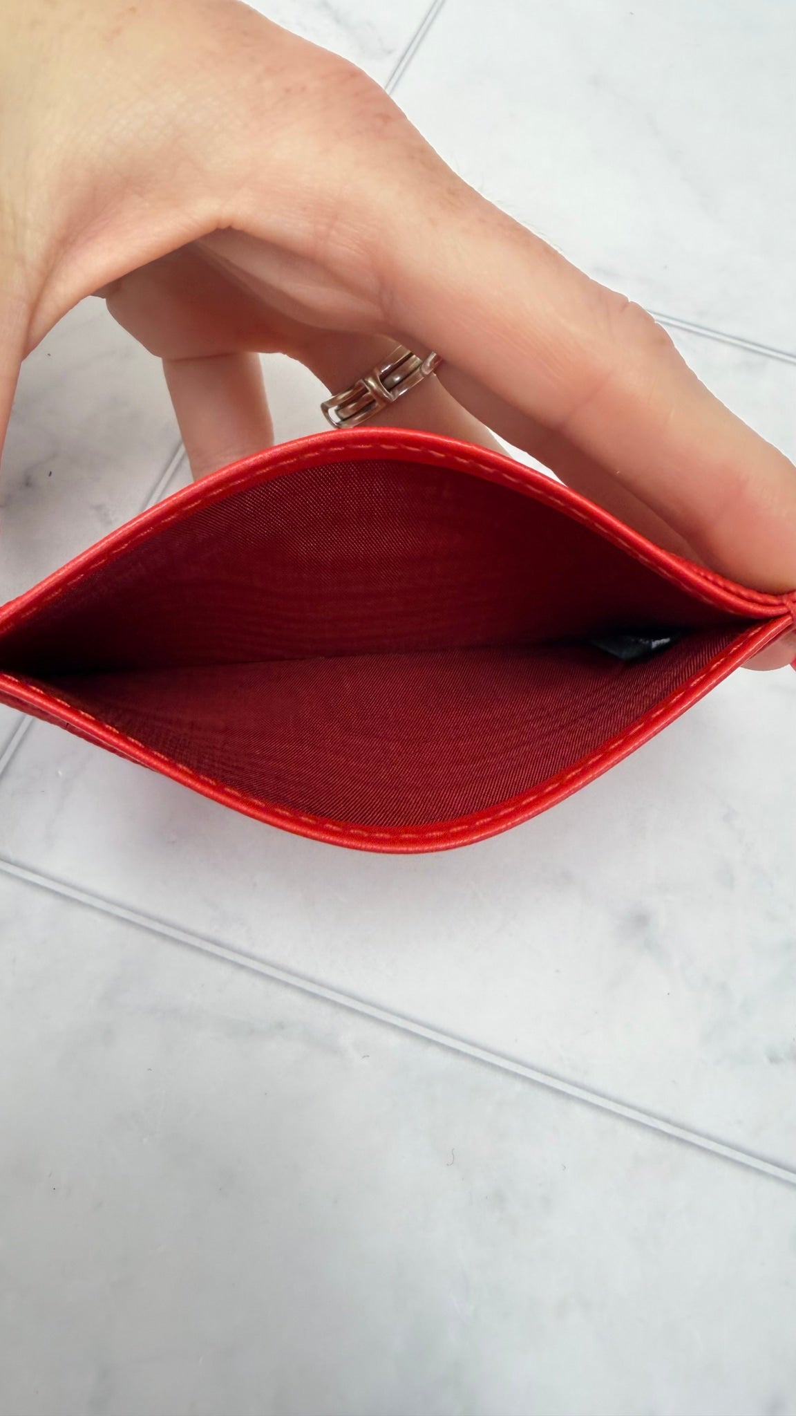 LIKE NEW- Prada Red Vitello Move Leather Card Case