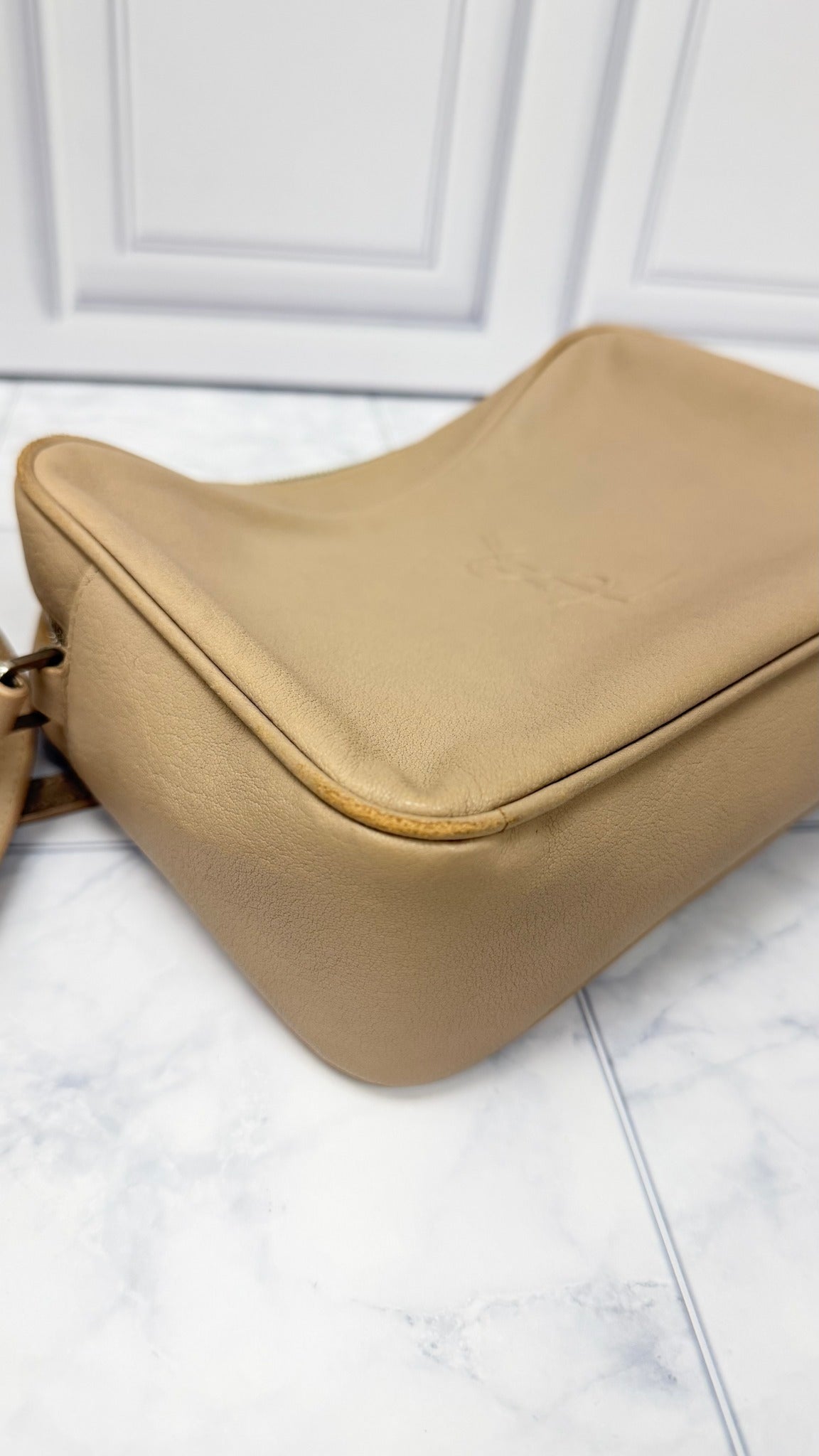 Saint Laurent YSL Beige Leather Lou Camera Bag