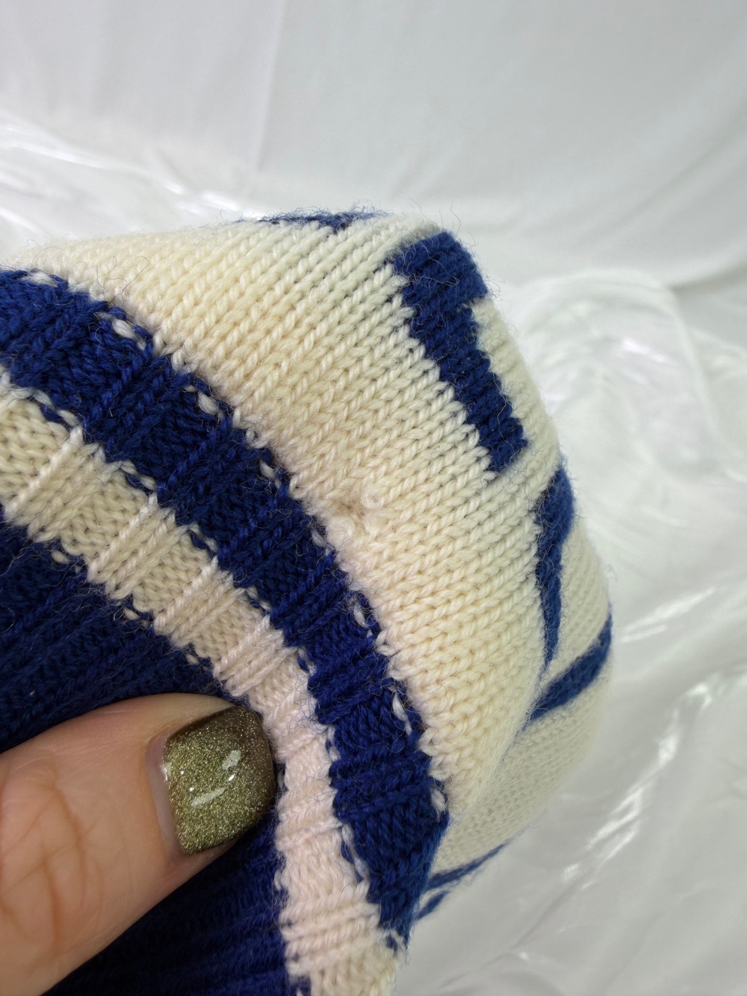 Gucci Blue And White Knit Children's Beanie Hat