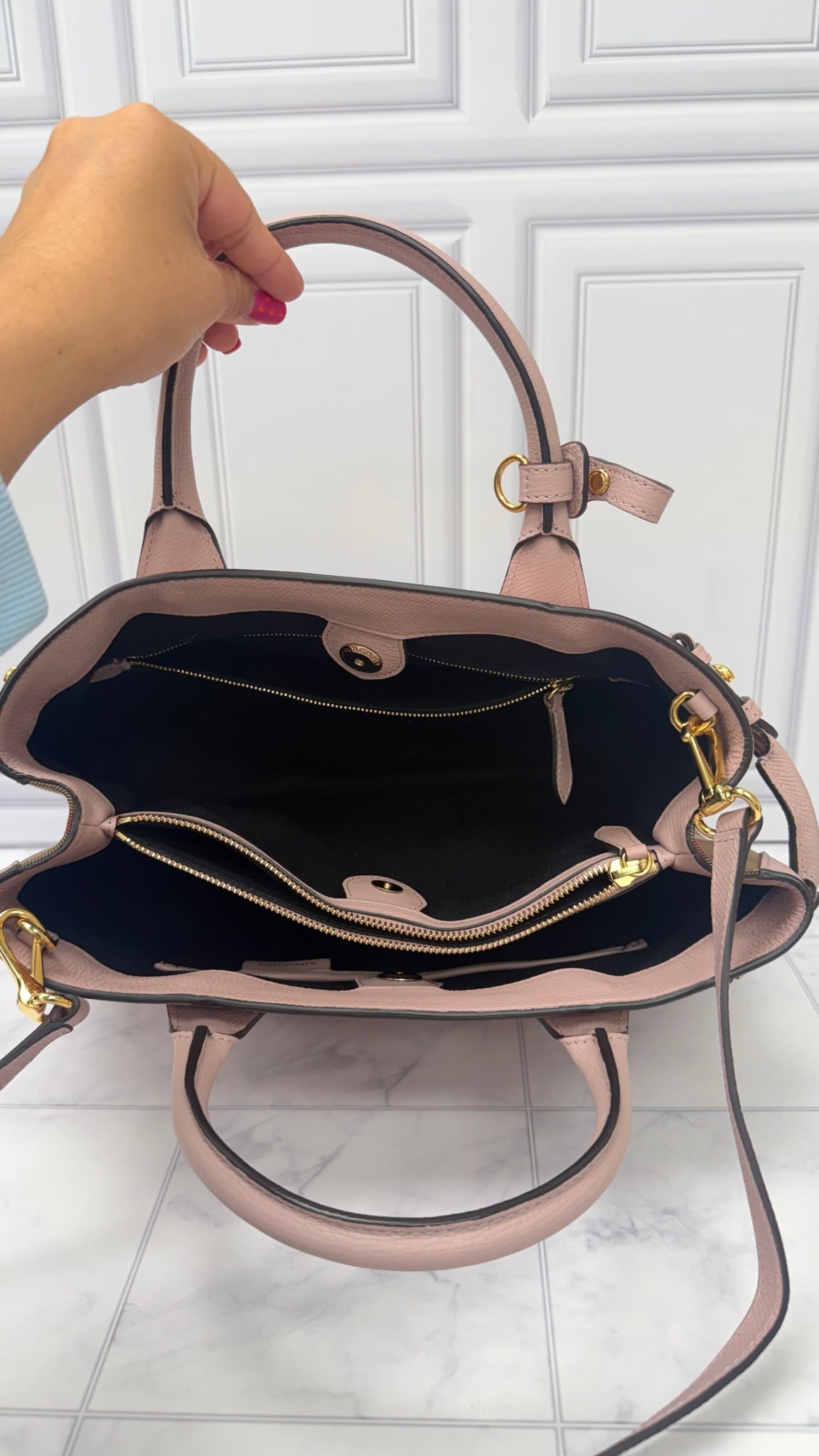Burberry Pink Leather Tote Bag