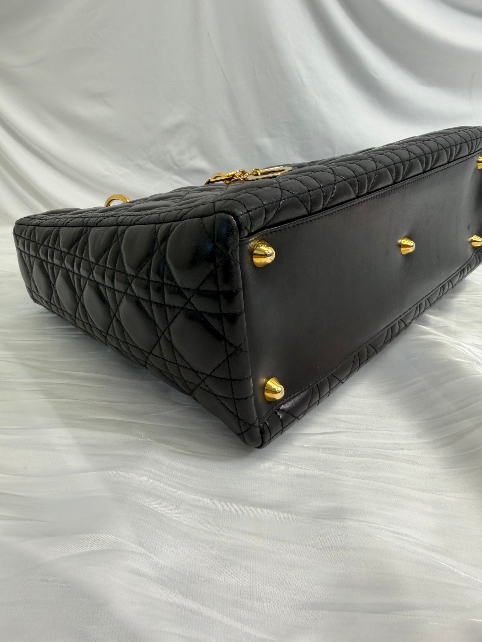 Christian Dior Black Cannage Lambskin Large Lady Dior