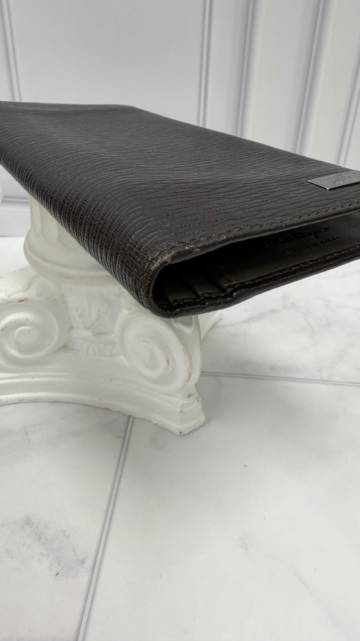 Salvatore Ferragamo Black Leather Long Wallet