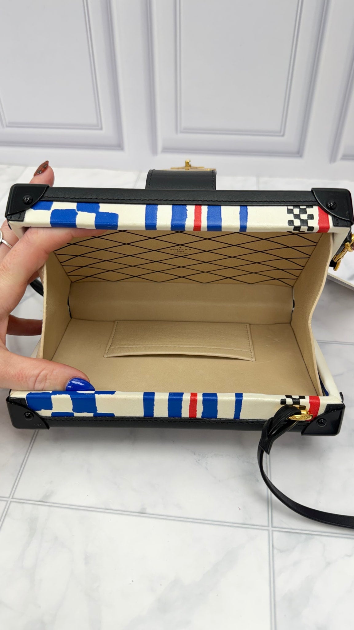 Louis Vuitton Limited Edition Grand Prix Printed Petite Malle Crossbody