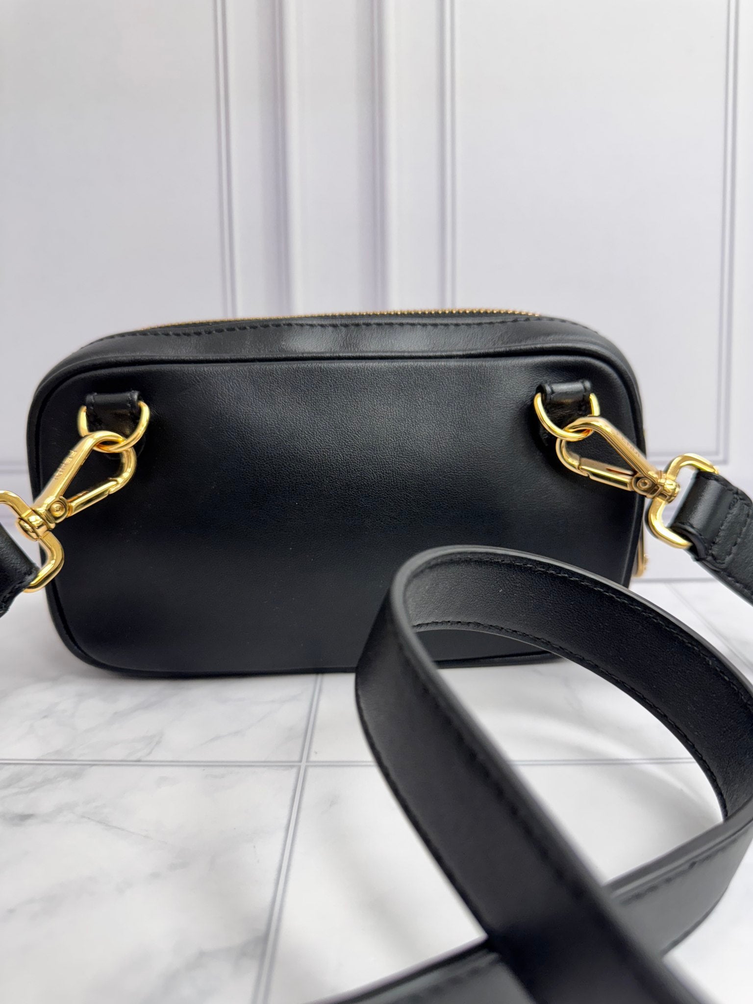 LIKE NEW - Fendi X Versace Black Leather Crossbody Bag