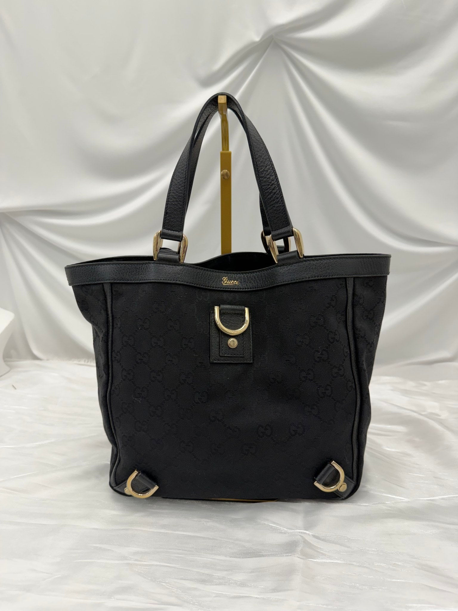 Gucci Black GG Canvas & Leather Abby Shoulder Tote