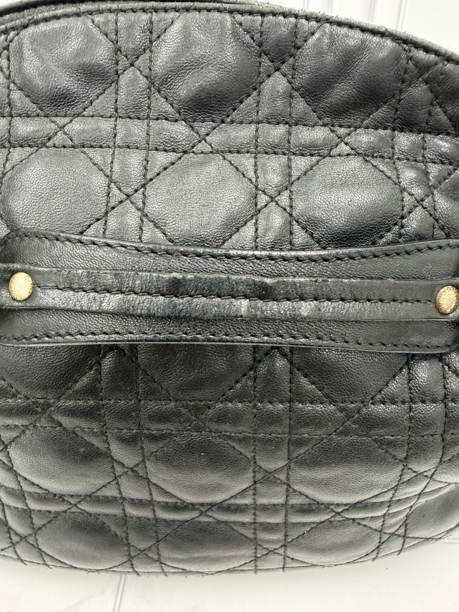 Christian Dior Black Cannage Lambskin Soft Hobo Bag