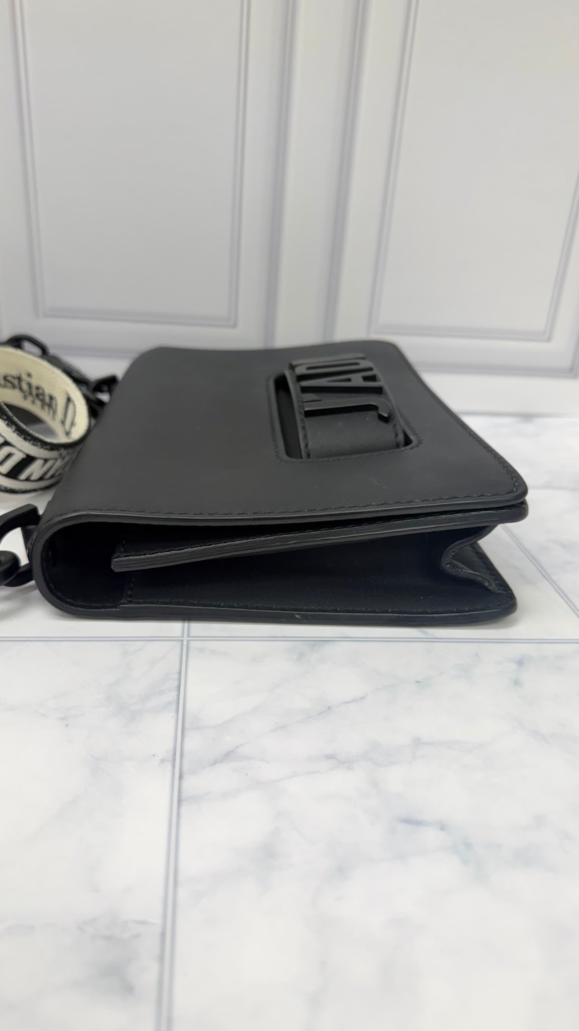 Christian Dior Black Matte Leather J’Adior Flap Crossbody Bag