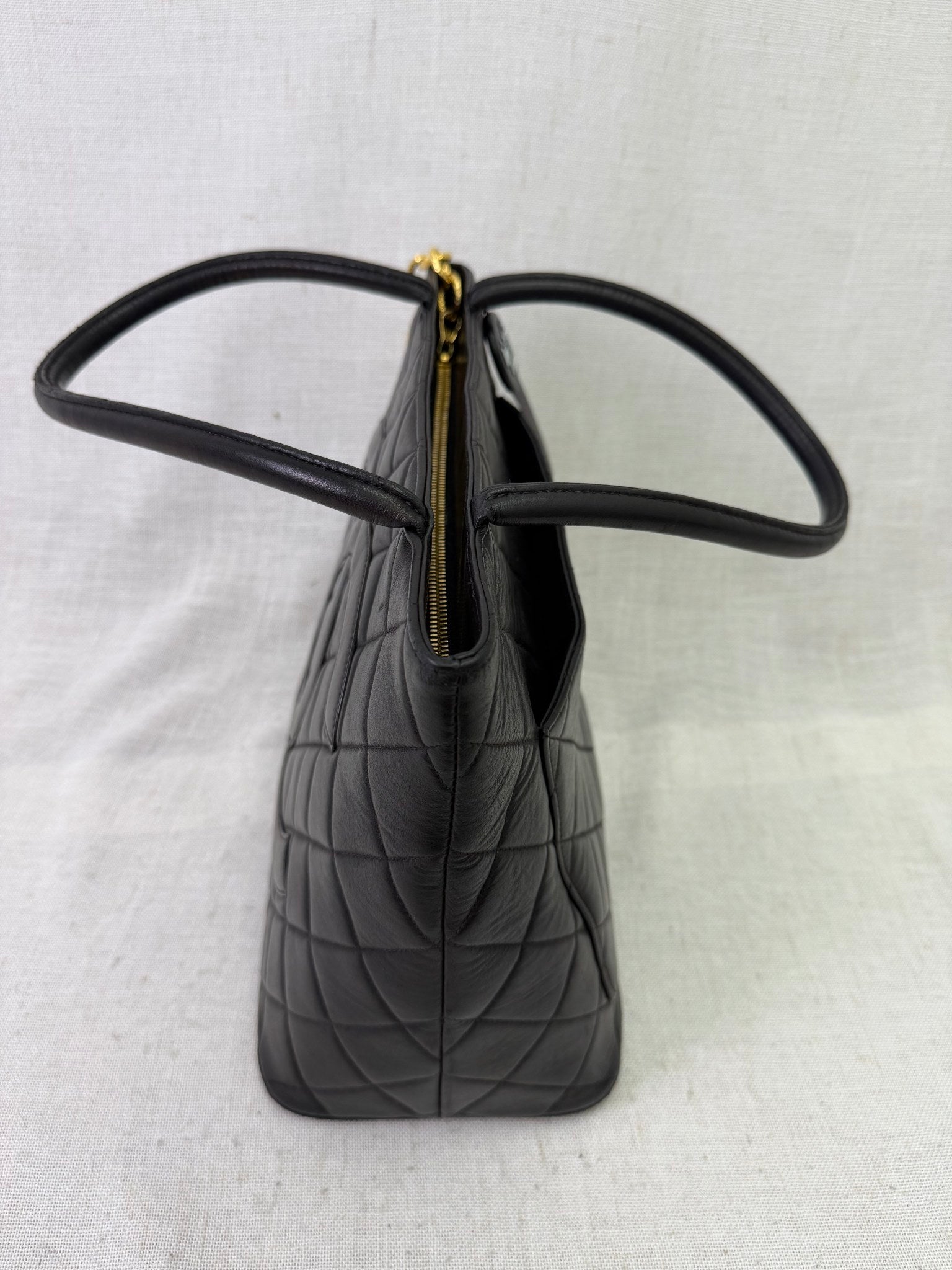 Chanel Vintage Black Quilted Calfskin Medallion Shoulder Bag