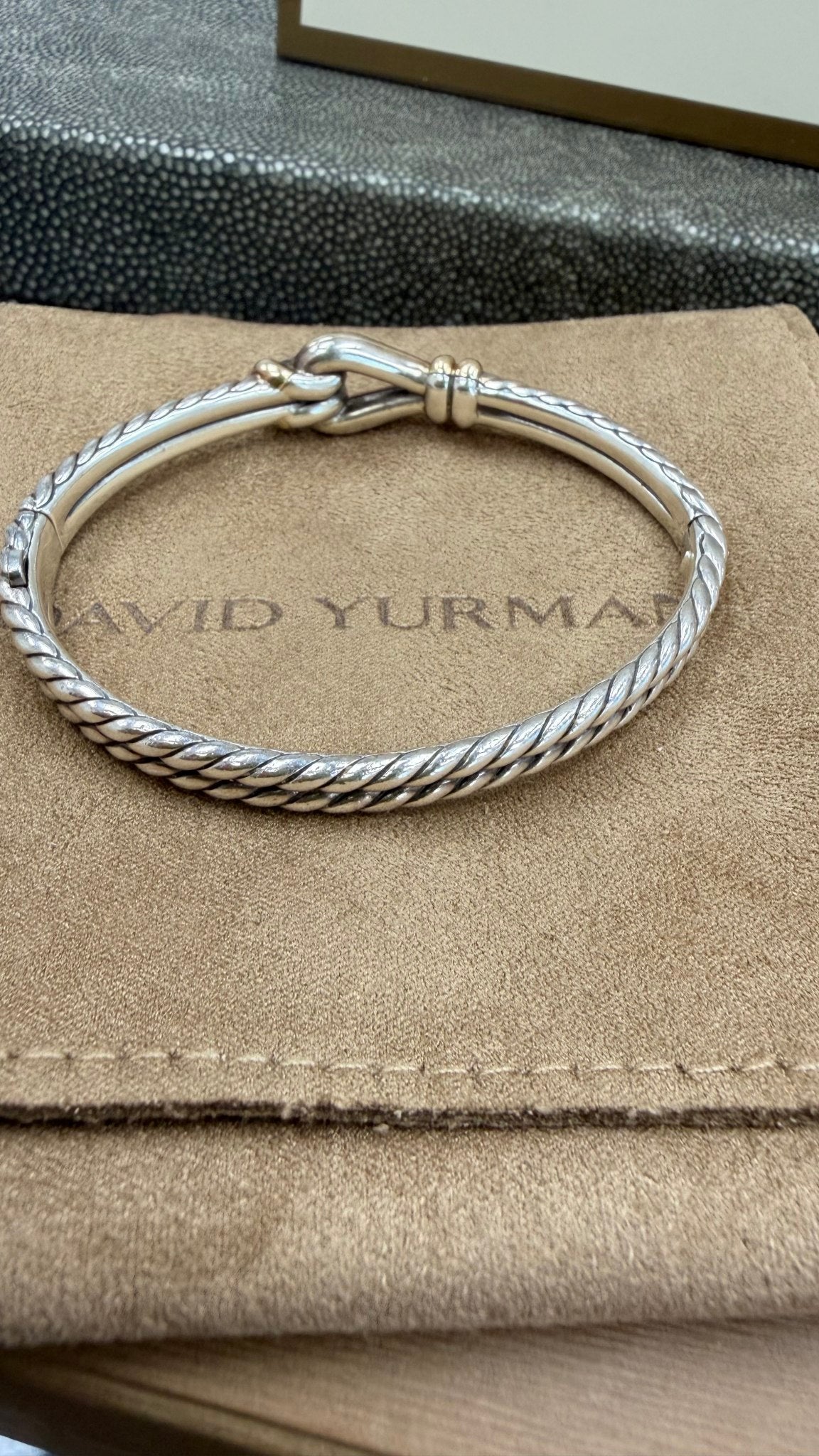 David Yurman Two-Tone Thoroughbred Loop Bangle Bracelet