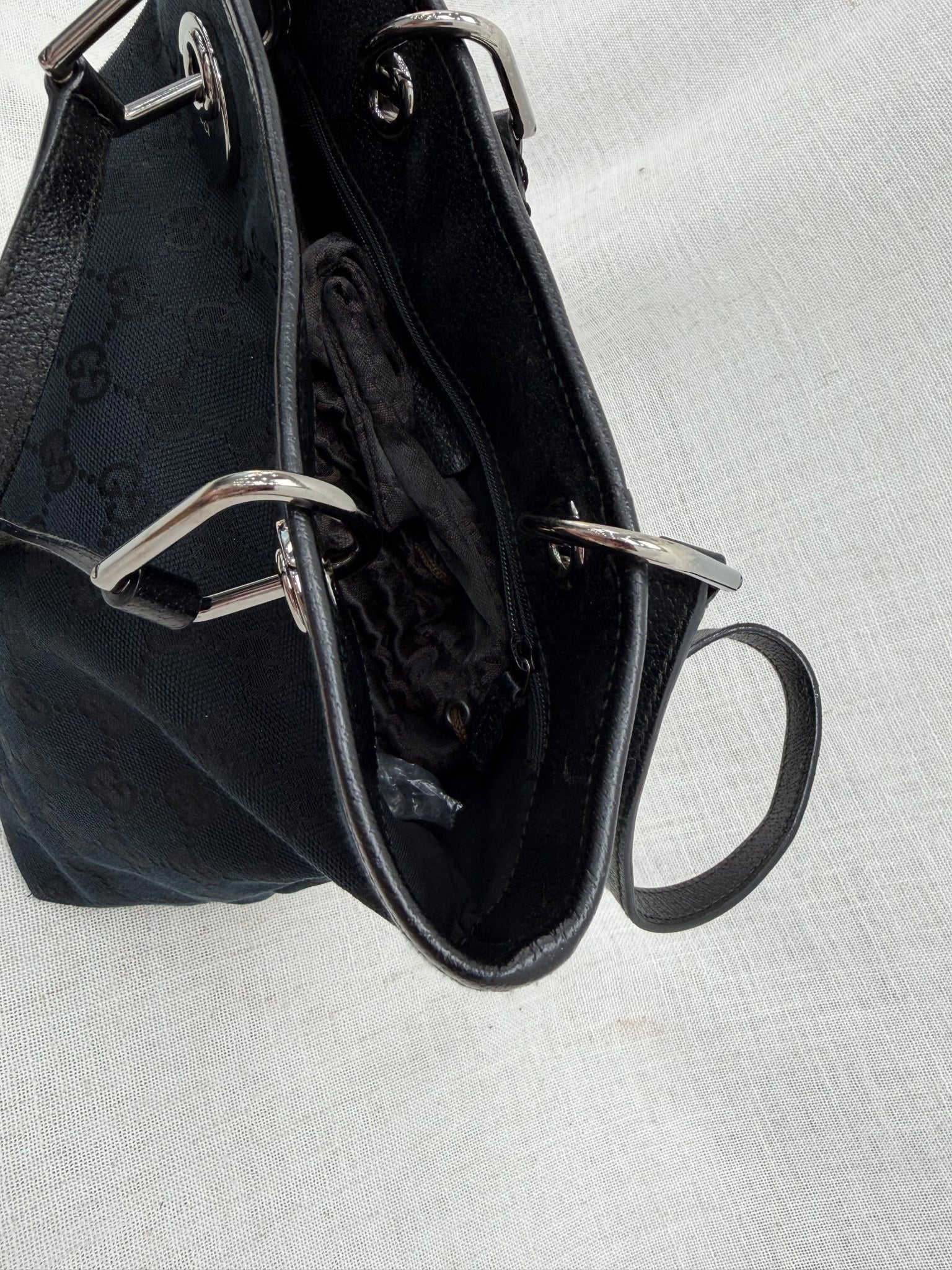 Gucci Black GG Canvas Eclipse Shoulder Bag