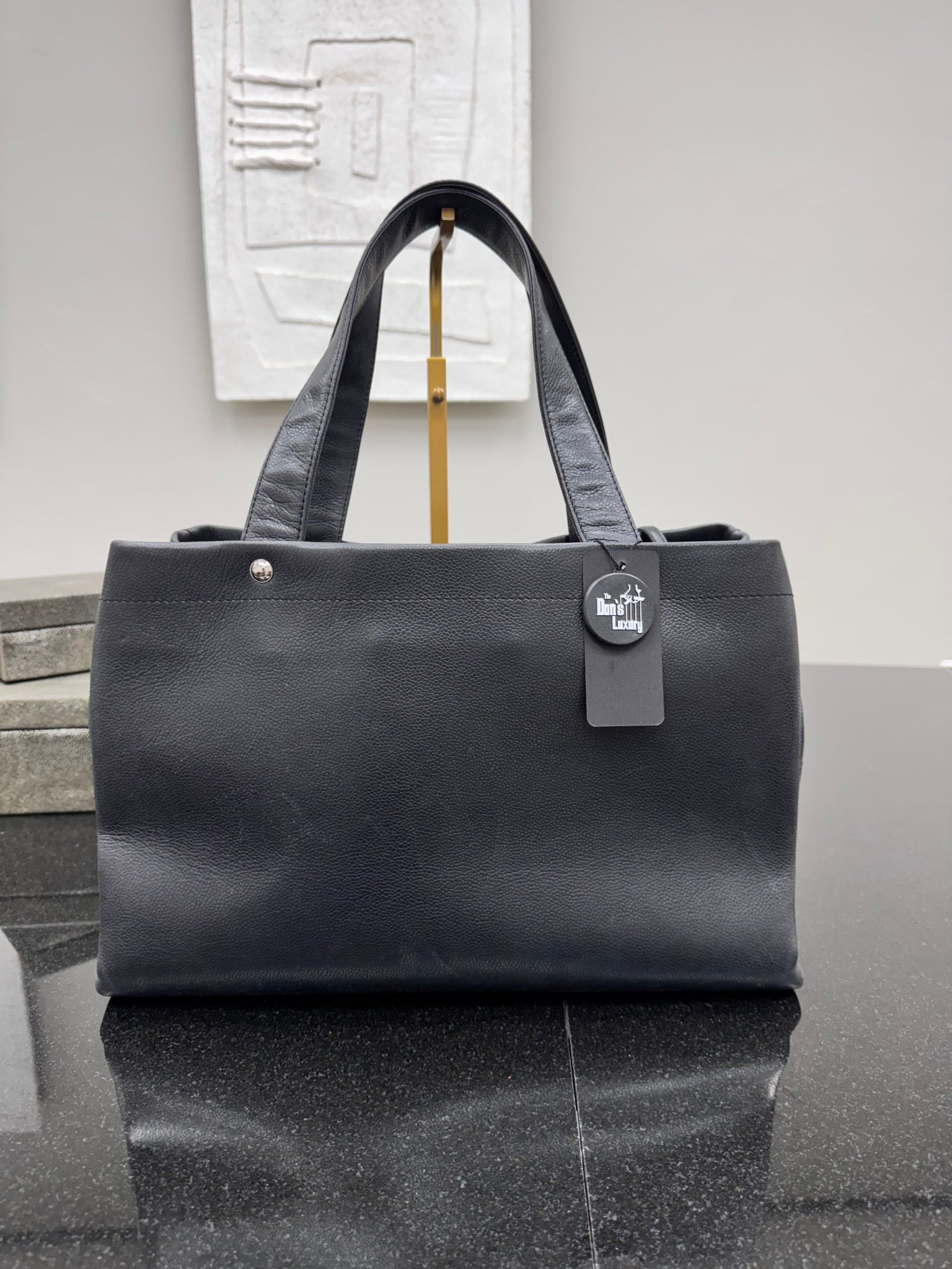 Chanel Black Caviar Leather Tote Bag
