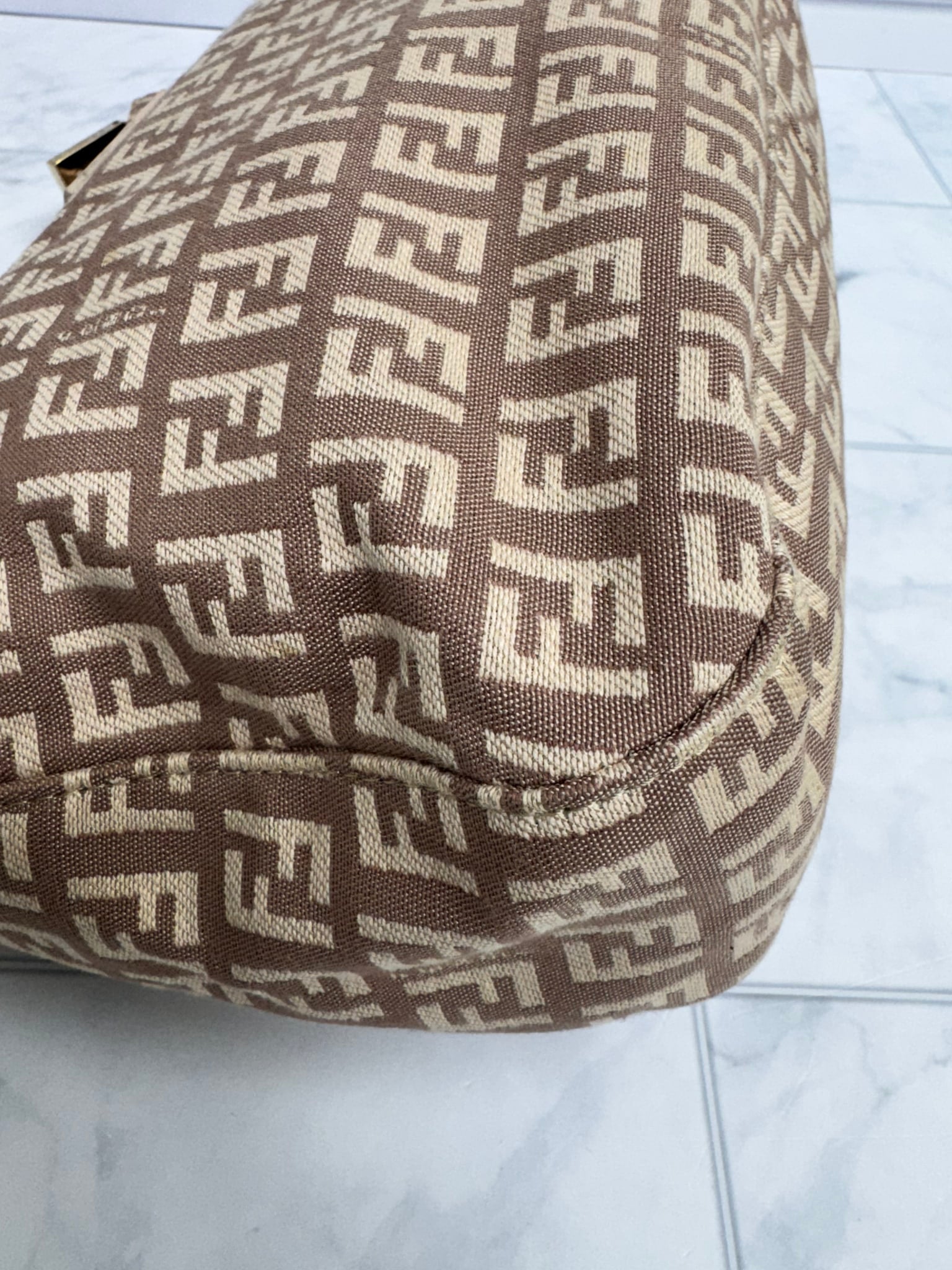 Fendi Pink Zucca Mamma Baguette Handbag