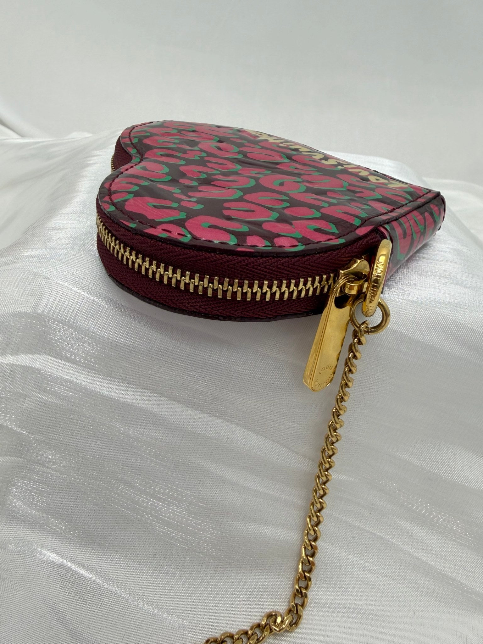 Louis Vuitton x Stephen Sprouse Purple Leopard Vernis Heart Coin Purse