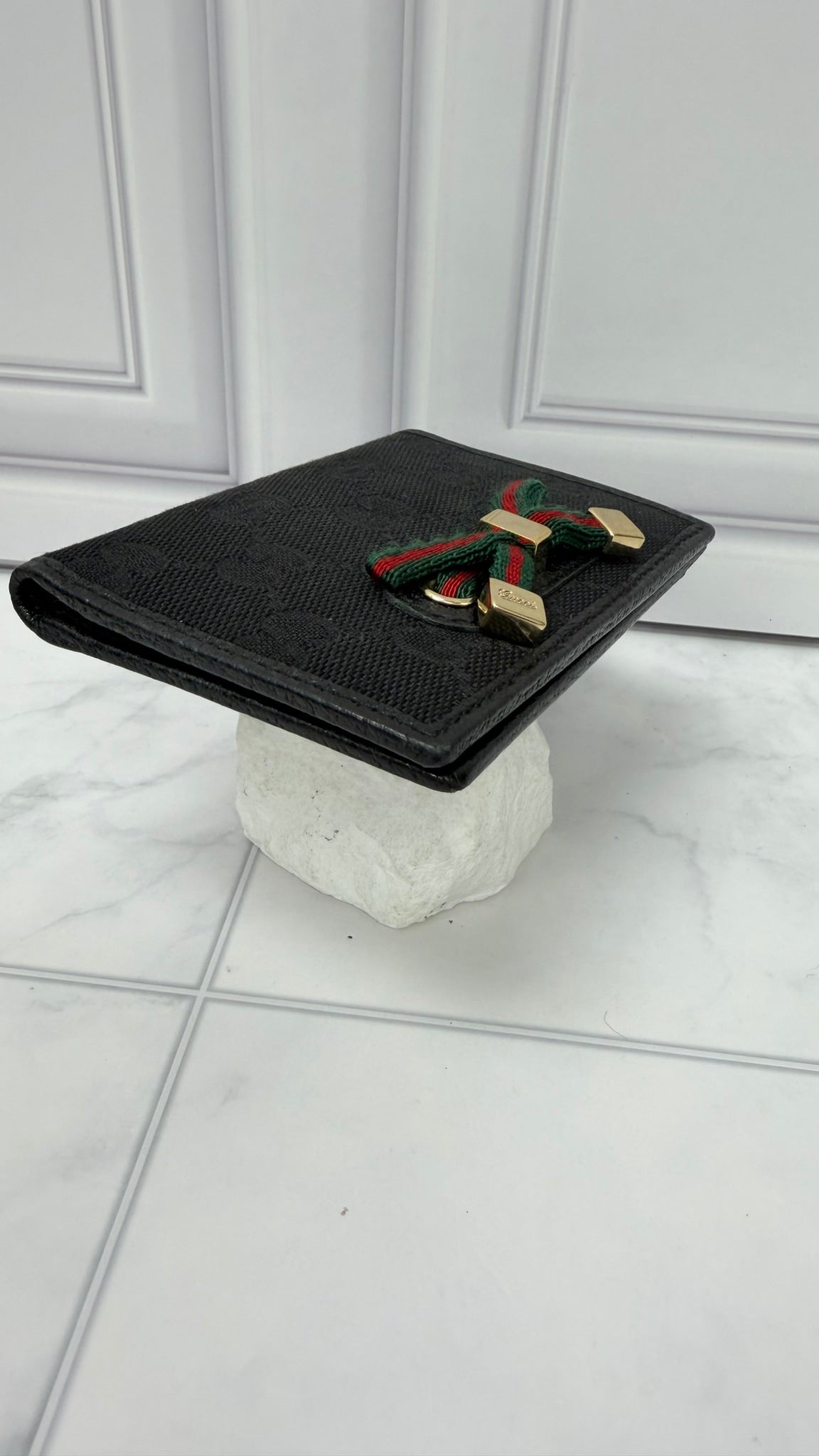 Gucci Black GG Canvas Princy Card Holder