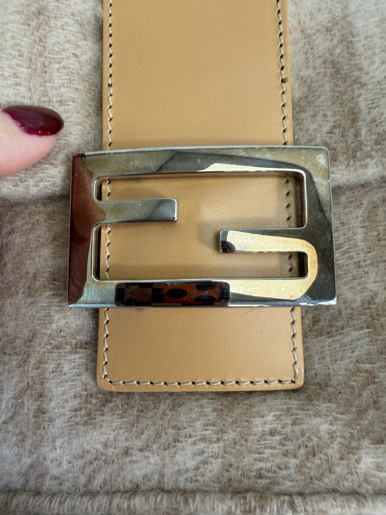 Fendi Beige Wool Mamma Baguette