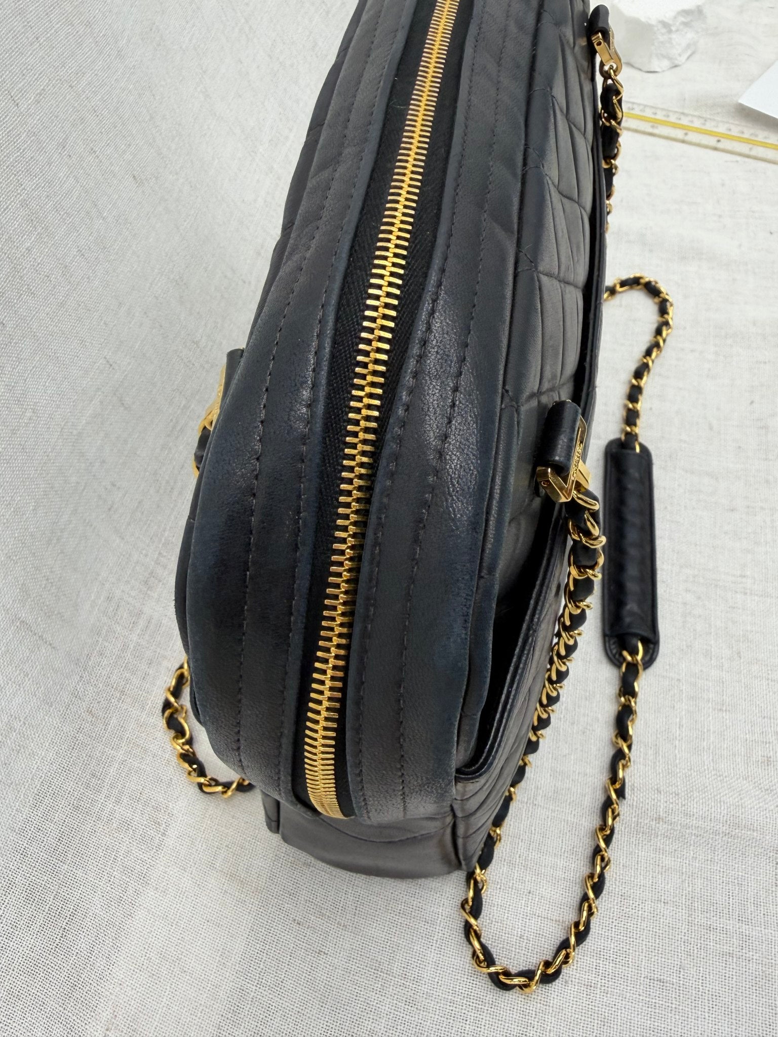 Chanel Black Quilted Lambskin Dome Chain Shoulder Bag